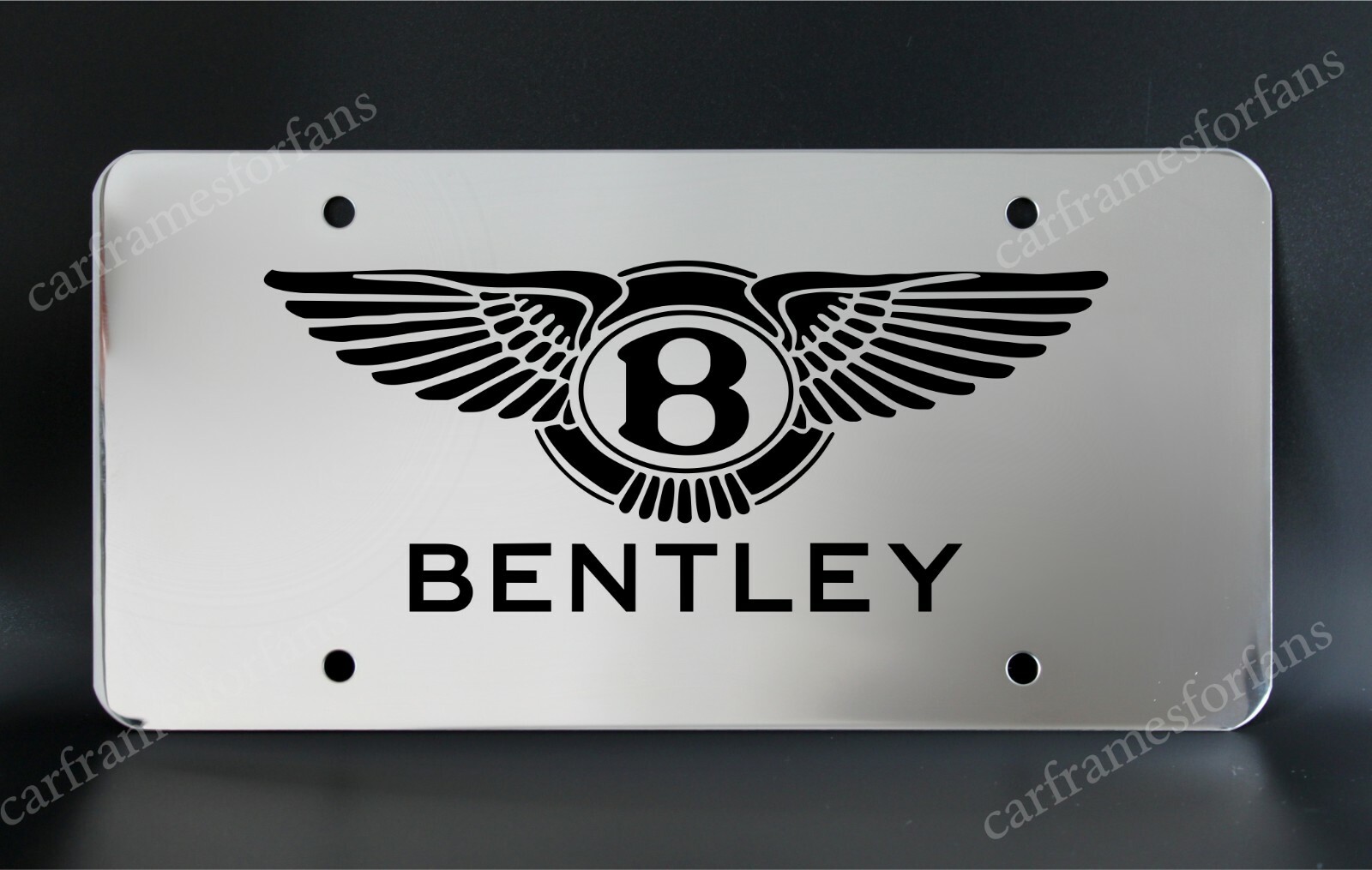 BENTLEY BENTLEY License Plate Premium Stainless Steel Metal - Black Graphics