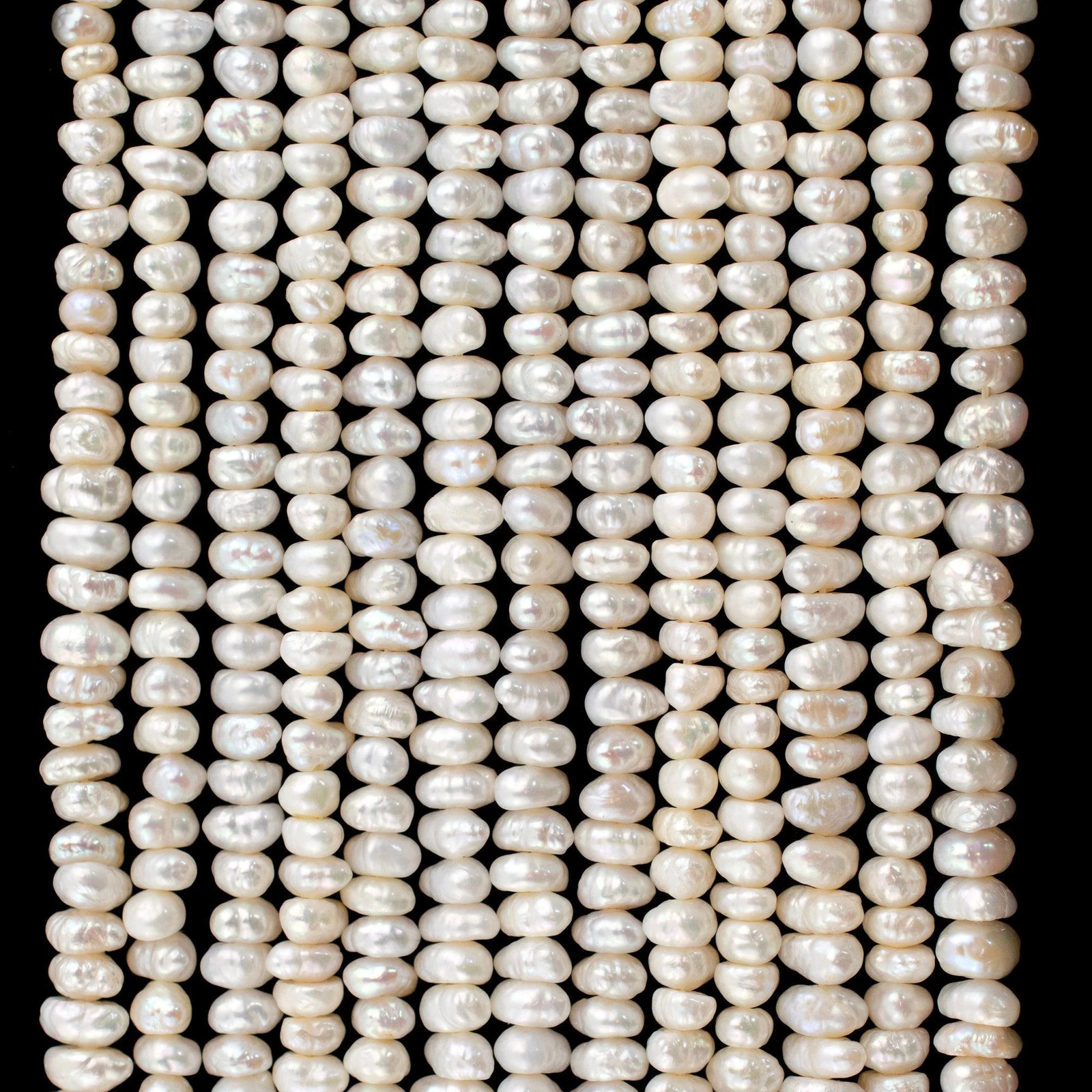 White Vintage Japanese Pearl Heishi Beads 5mm Disk 16 Inch Strand