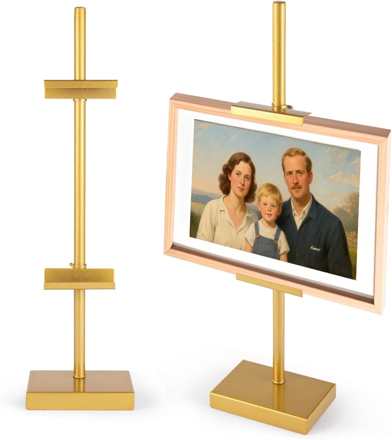 Tabletop Easel Stand for Picture Frames, Picture Easels for Display, Gold Easel