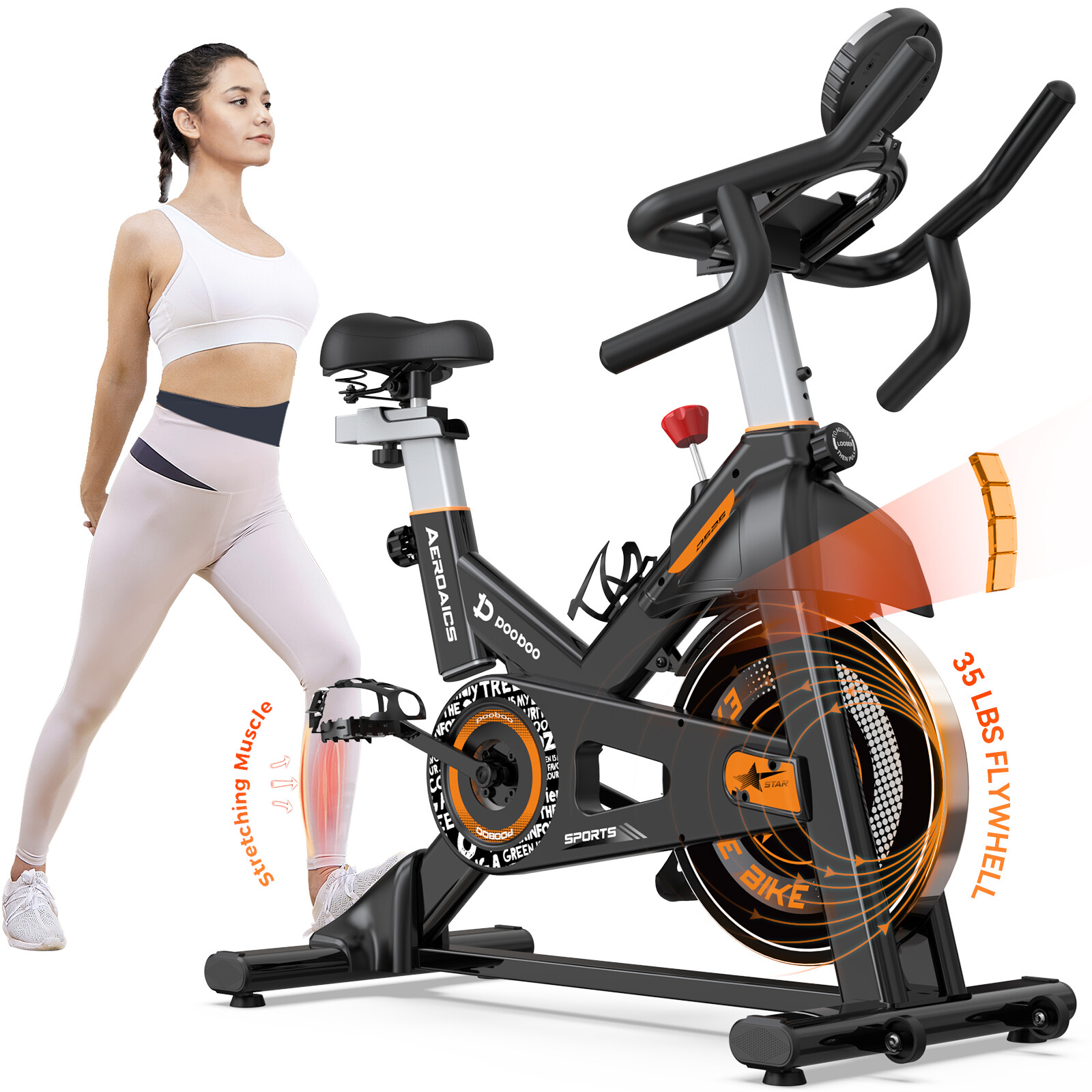 Indoor Exercise Bike Workout Bike Magnetic Resistance  Stationary Cycling Bike