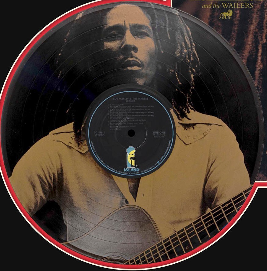 Bob Marley Laser Etched Black Vinyl Record Reproduction Signed LP Display 1