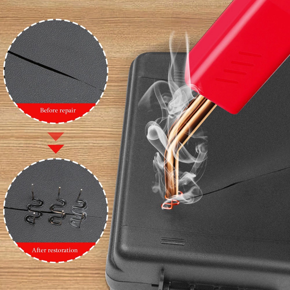 Plastic Welder Kit Soldering Hot Stapler Bumper Repair Welding Gun 200 Staples