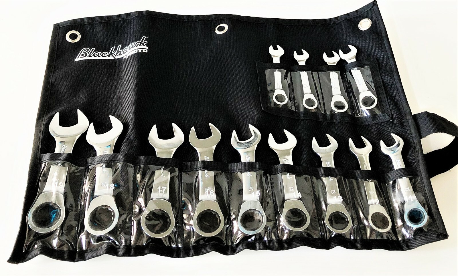 13pc Proto Blackhawk Stubby Gear Ratcheting Wrench Set Metric 12 PT. BW-2213MSS