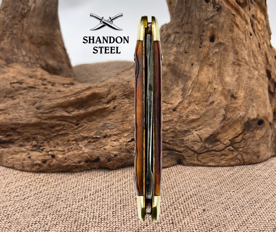 Boker Tree Brand 2 Blade Serpentine Jack Pocketknife w/ Red Bone Handles (35)