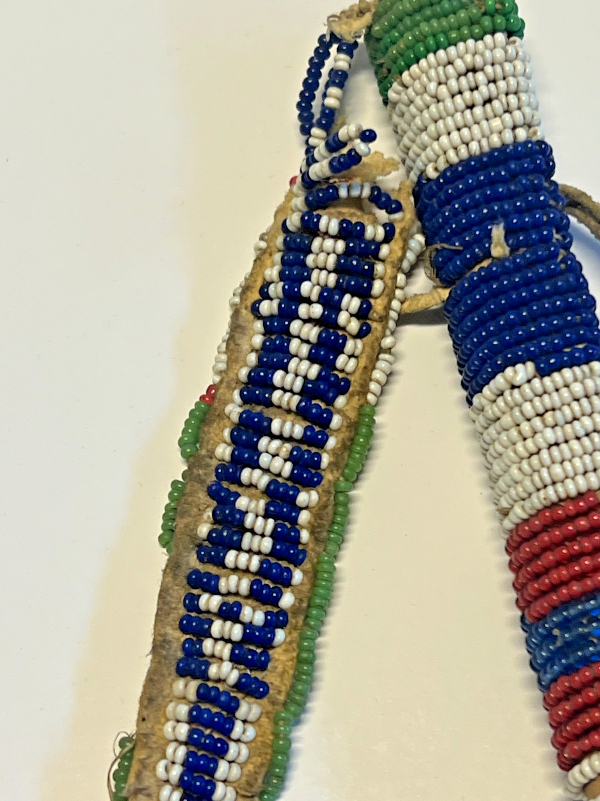 Antique Native American Indian Beaded Awl Case; Tinkle Cones; 1890's