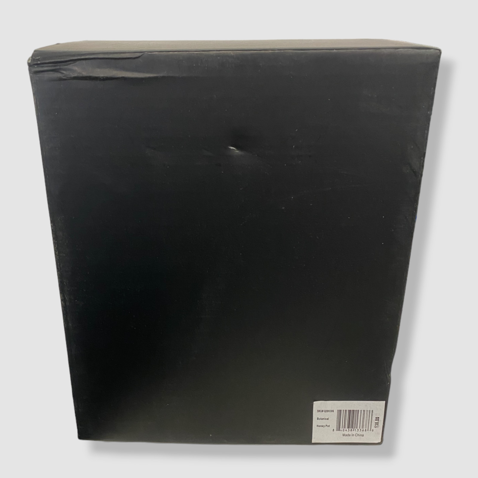 $43 Neiman Marcus Botanical Clear Glass Lid Bee Kitchen Handcrafted Honey Jar