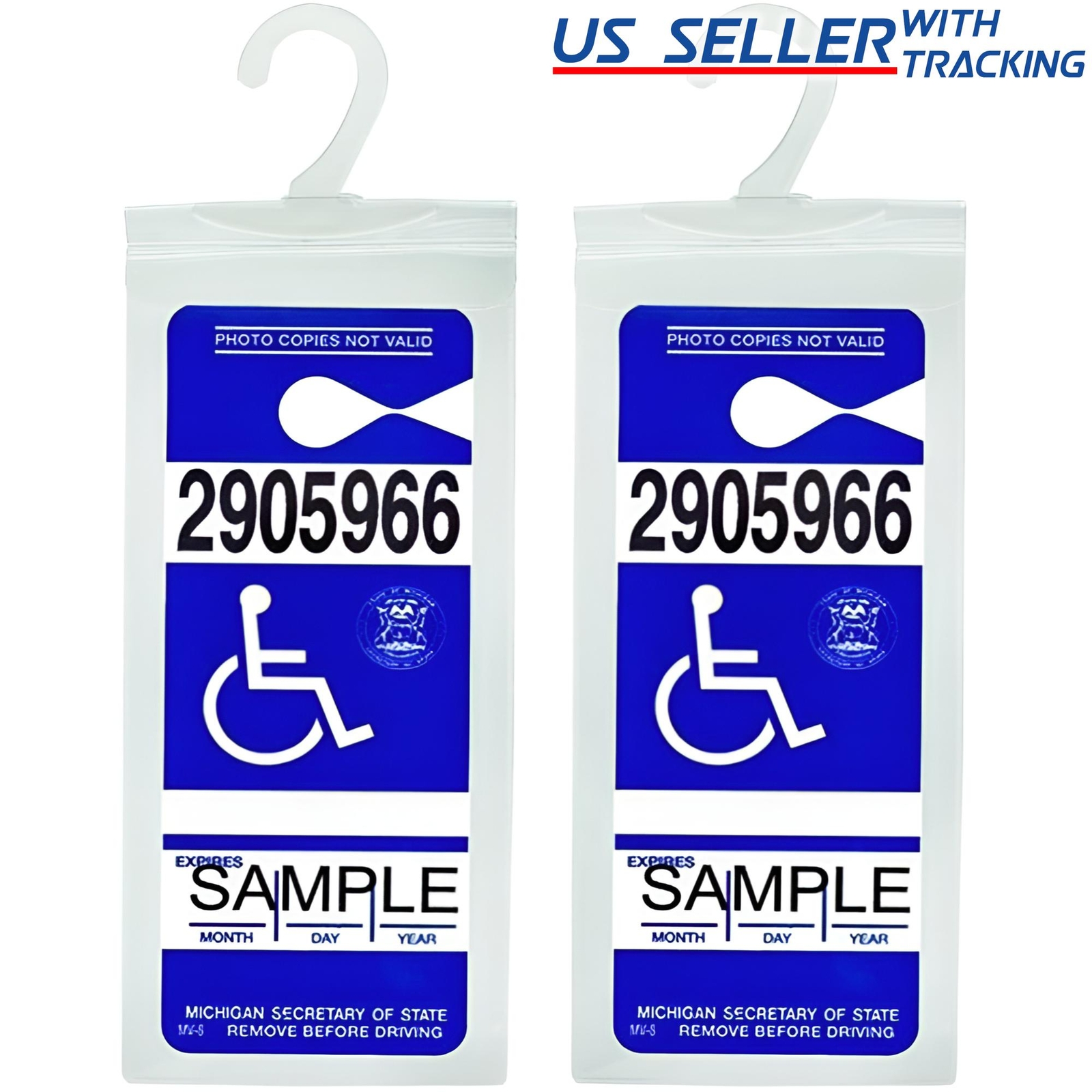 2x Handicap Placard Holder - Ultra Transparent Disabled Parking Permit Protector