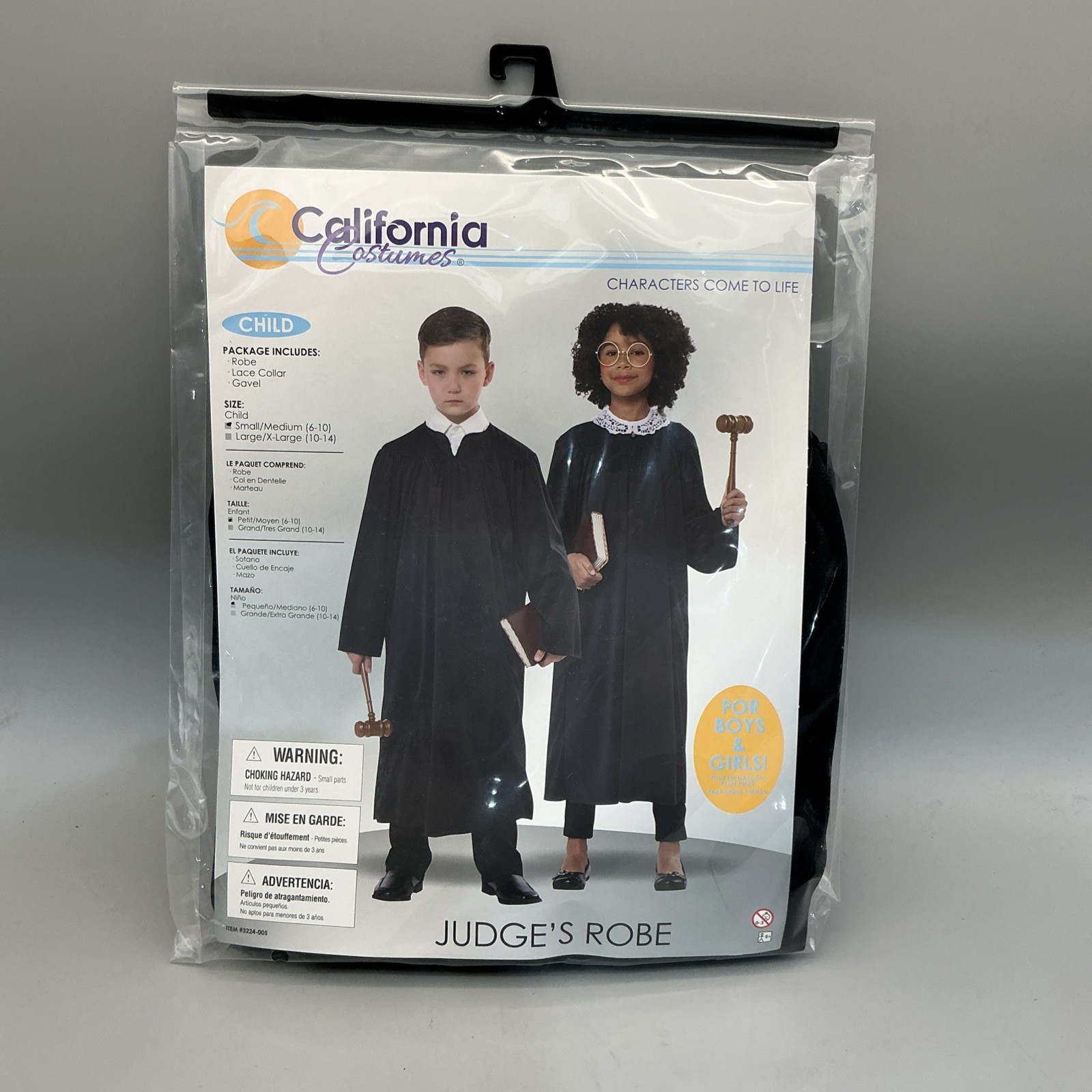 California Halloween Costumes Judge’s Robe Child Size S/M (6-10) New