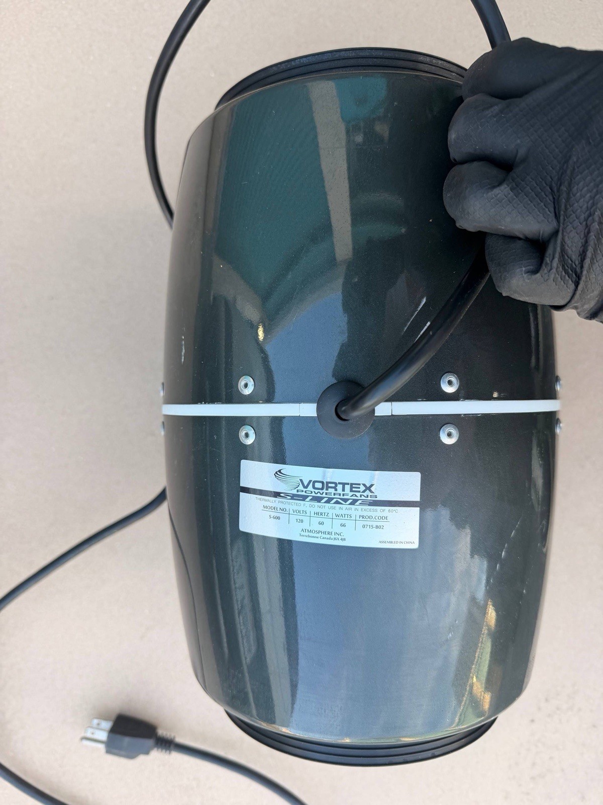 Vortex S-Line S-600 6” Inline Duct Fan 120V Ventilation Exhaust Fan