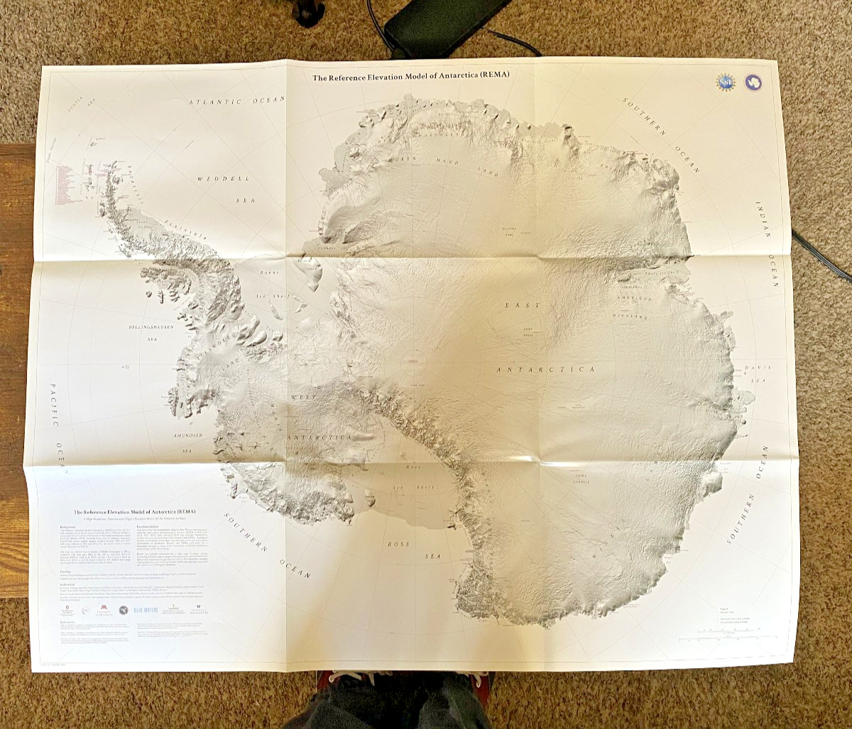 ANTARCTIC / ARCTIC 2 sided map NSF NASA 2018