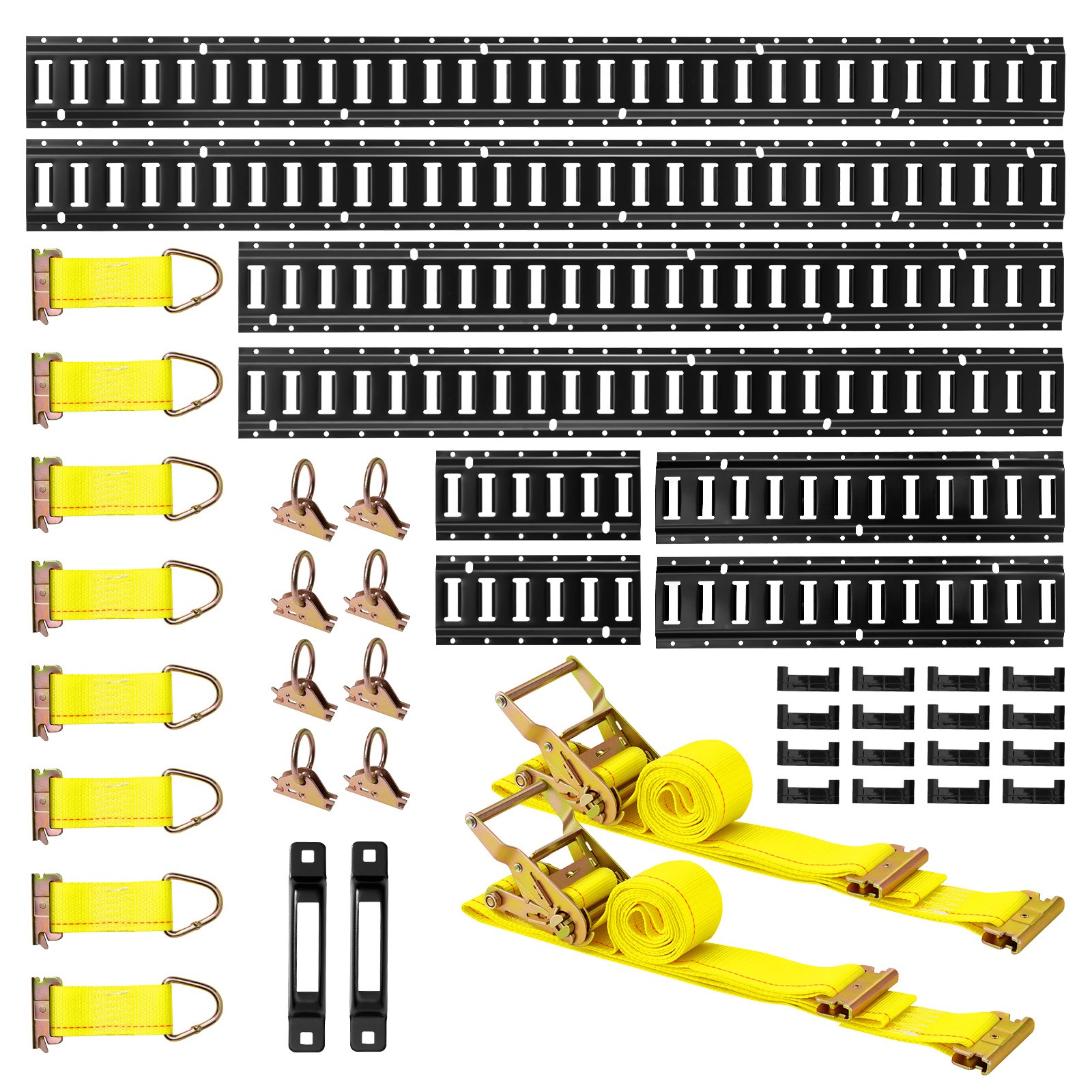 Uimoso E-Track Tie-Down Rail Kit with 8 Rails and 36 Accessories