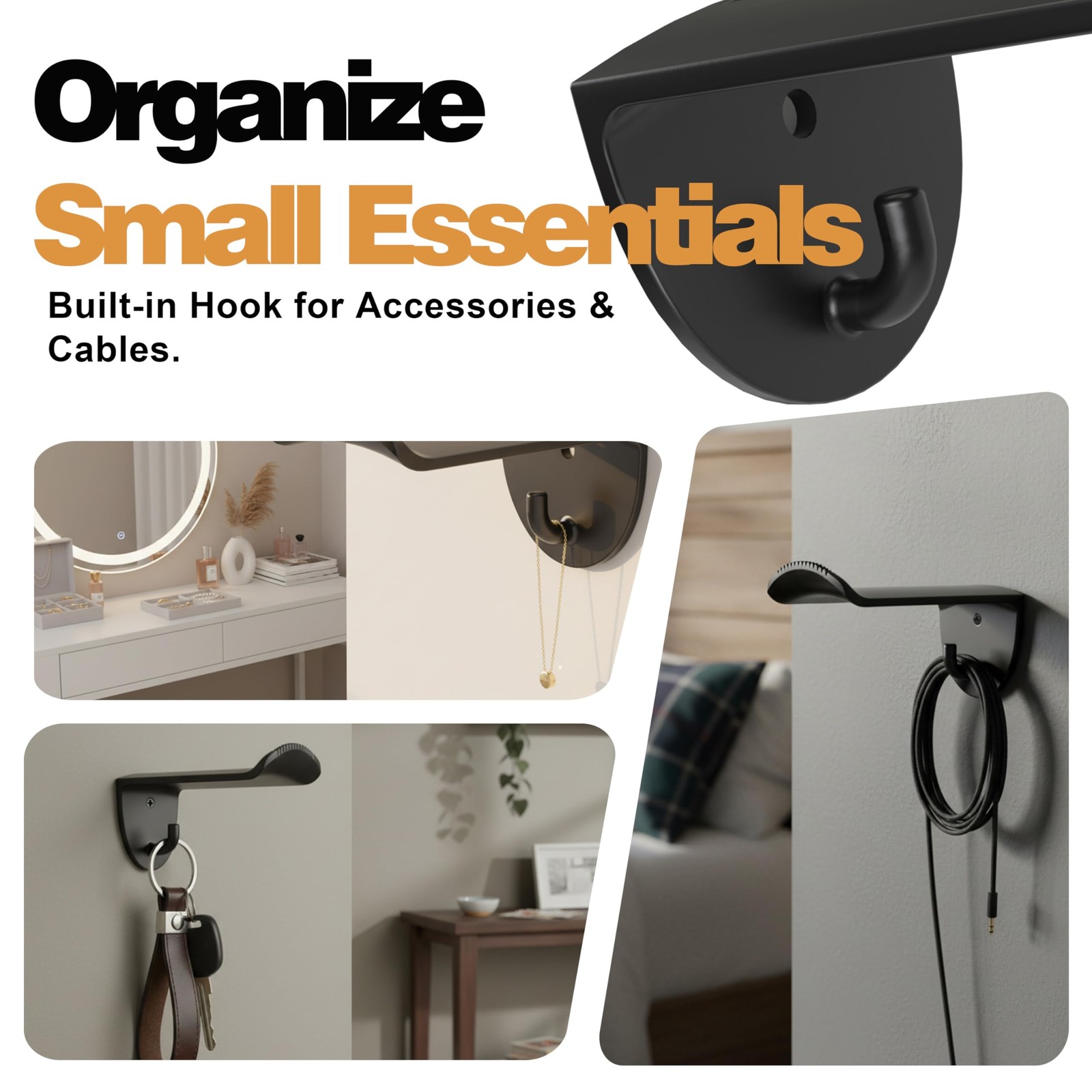 Adhesive Hat Hooks for Wall, 8 Pack, 2.9" Cowboy Hat Rack Prevents Deformation,