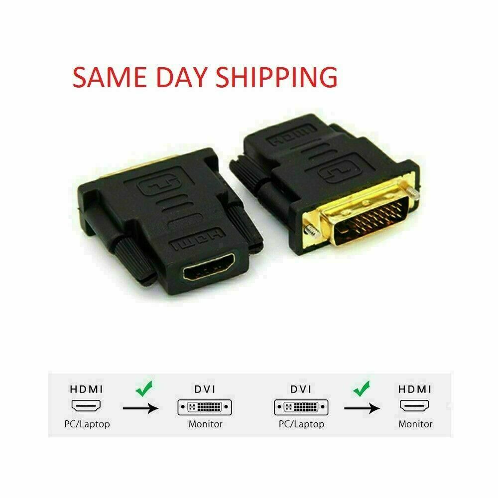 DVI-D Male (24+1 pin) to HDMI Female (19-pin) HD HDTV Monitor Display Adapter