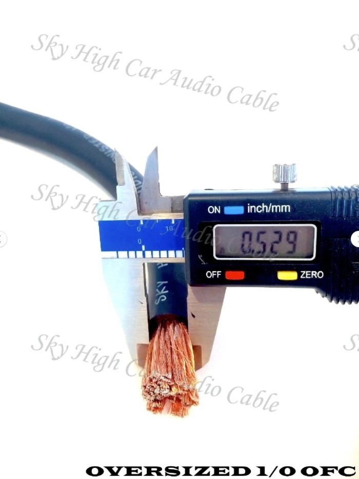 50 ft OFC 1/0 Gauge ORANGE Oversized Power Ground Wire Sky High Car Audio