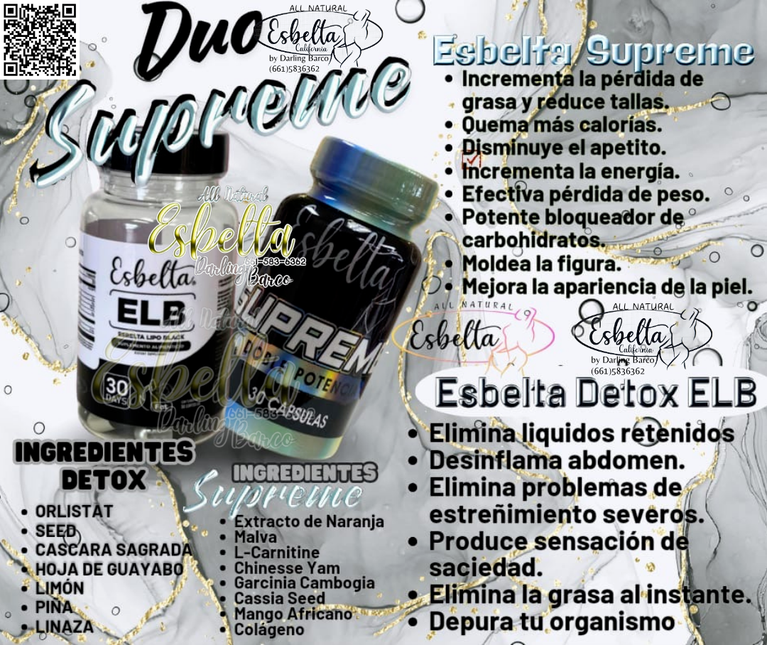 DUOS NATURALES QUEMA GRASA ESBELTA SUPREME AND ELB.