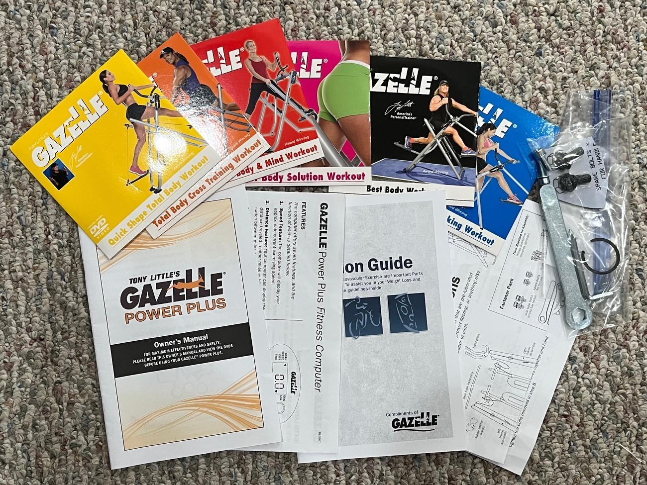 Gazelle Power Plus Glider Exercise Machine Tony Little - with All DVDs and Docs