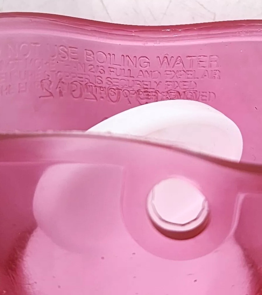 2L/2 Liter Pink Transparent Rubber Hot Water Bag/Bottle w/ Knit Sweater Cover