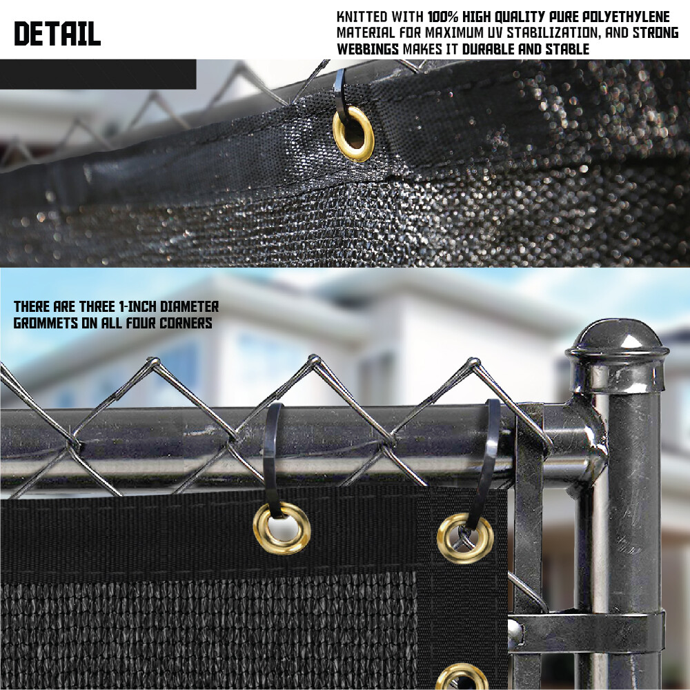 4ft Privacy Fence Screen Black Windscreen Garden Heavy Duty Mesh Shade Net Cover