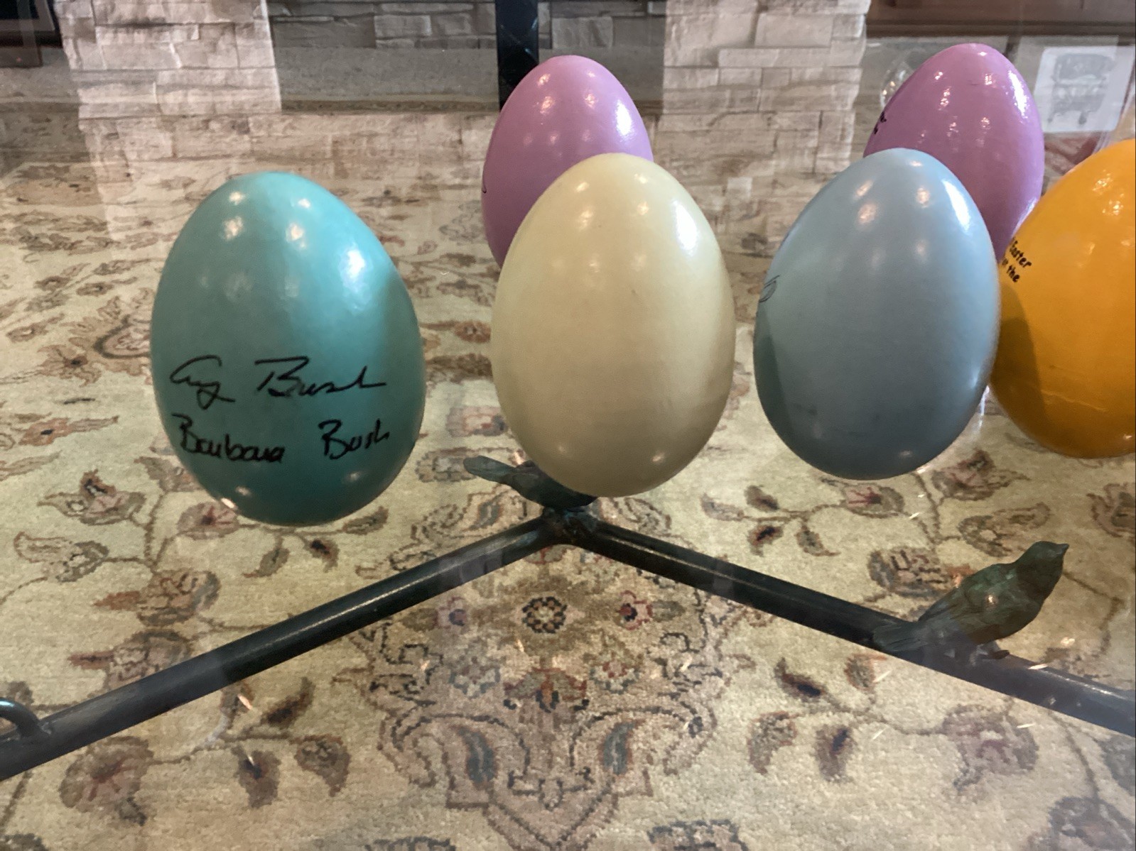 (7) George & Barbara Bush 3 White House Easter Eggs & 4 Bush Library See Listing