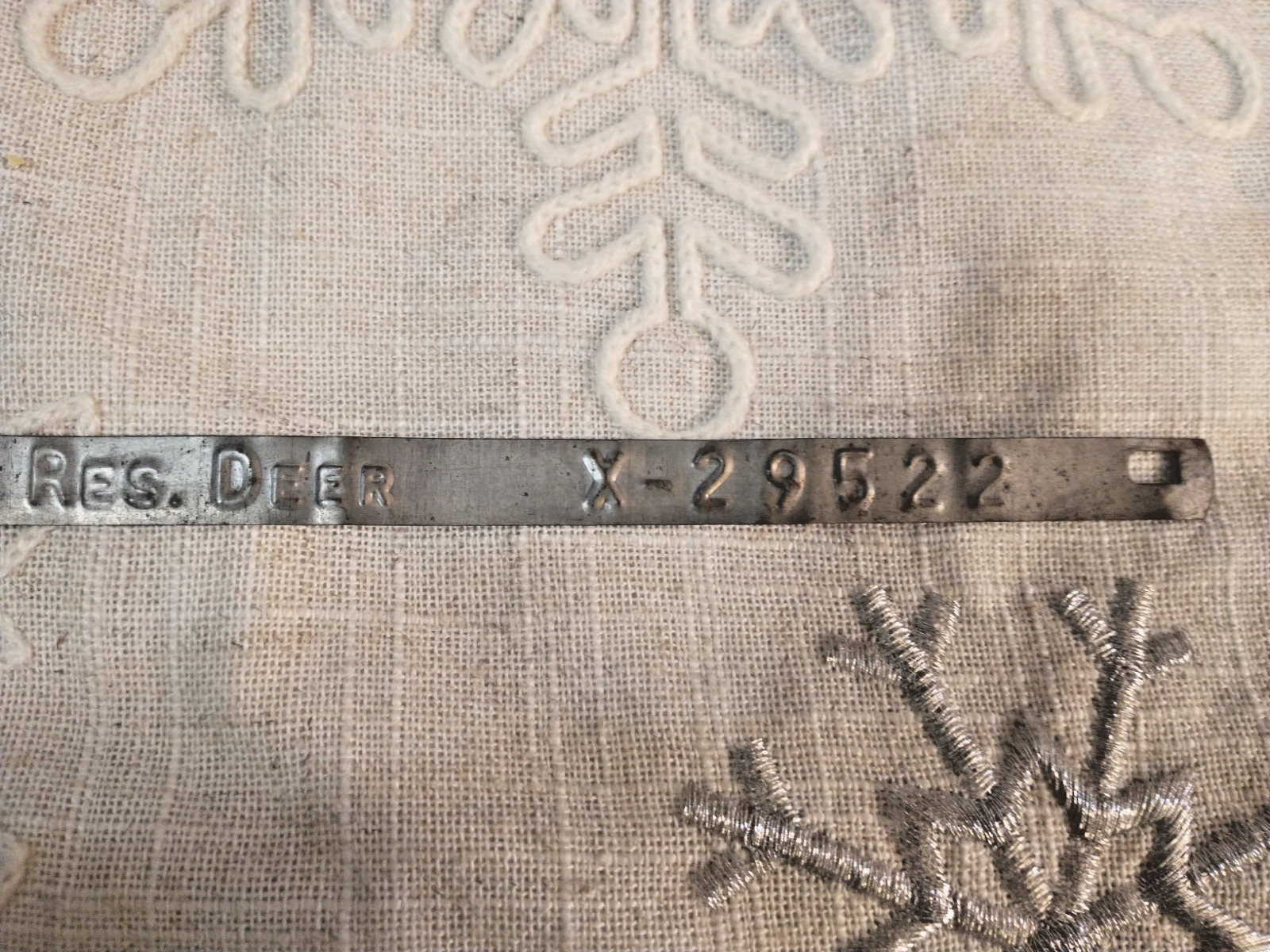 Vintage 1955 Michigan Deer Game Tag Metal Hunting License X-29522