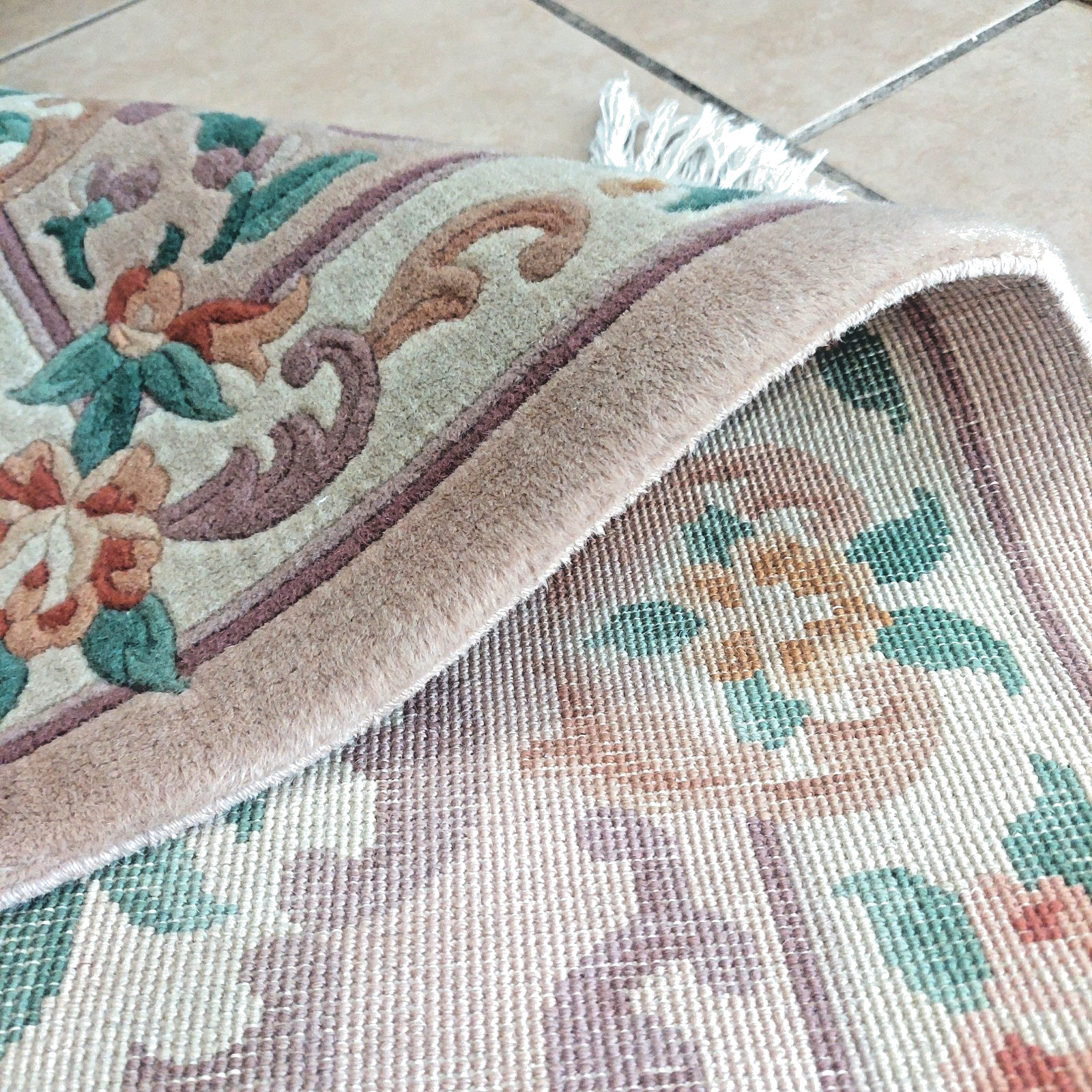 2'3 x 3'6 Chinese Aubusson Medallion Oriental Rug Floor Runner Hand-knotted Wool