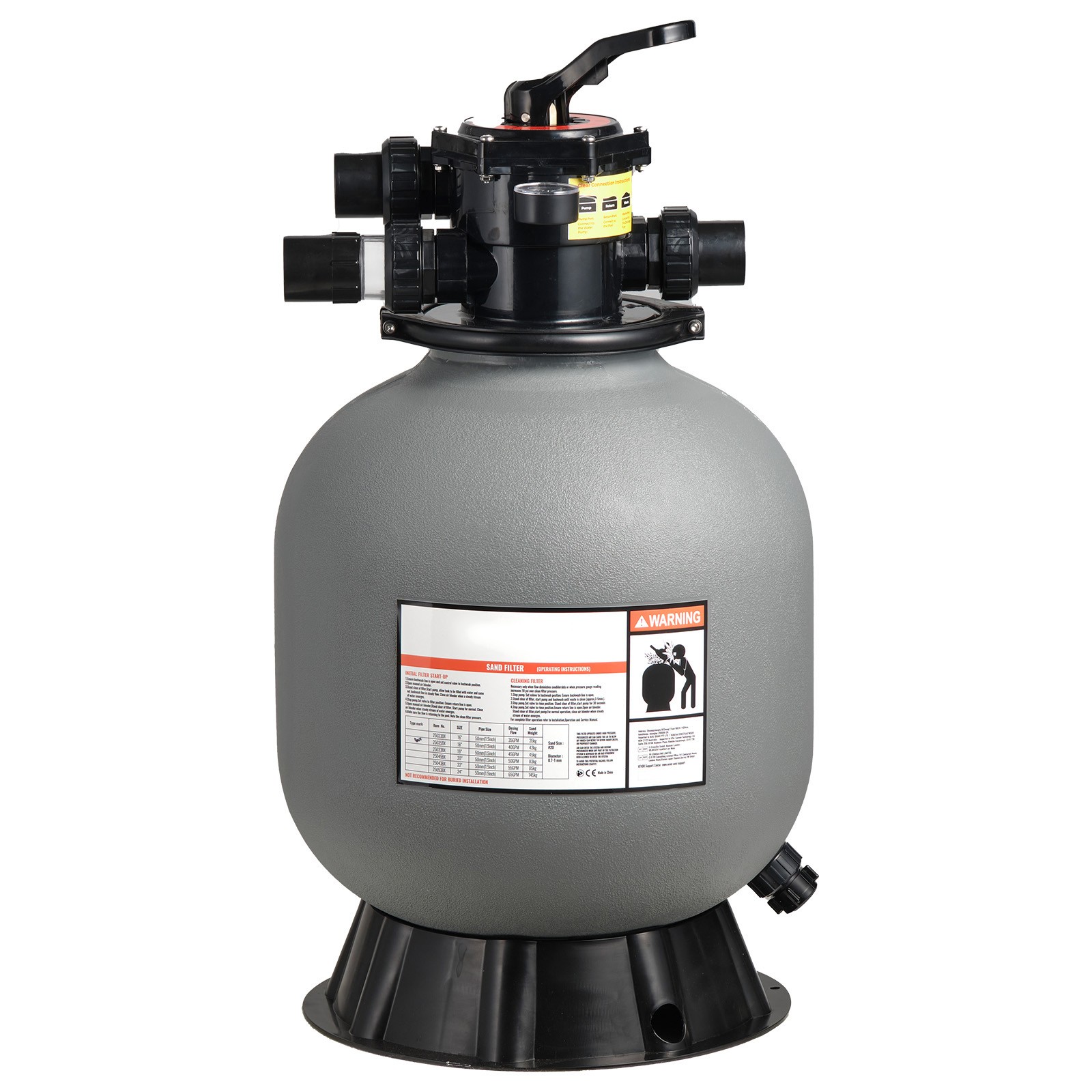 Uimoso 18-Inch Sand Filter with 7-Way Valve for Above/Inground Pools