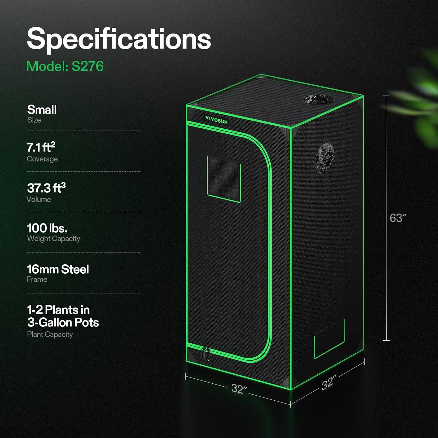 VIVOSUN 2.7x2.7ft Wifi Starter Grow Tent Kit 150W LED 4" Ventilation Kit w/ A22