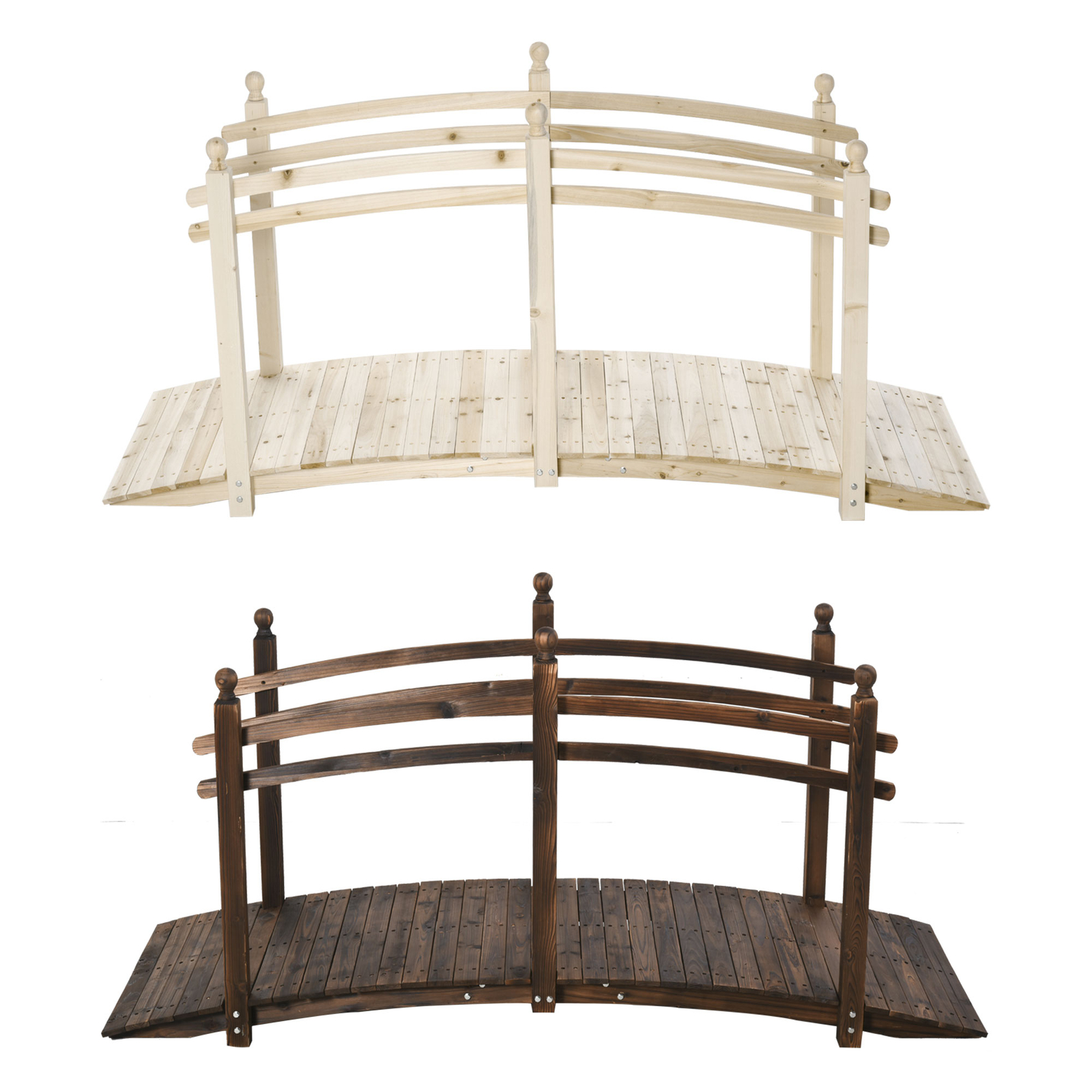 Backyard & Garden Outdoor Fir Wooden Footbridge for Streams & Lakes