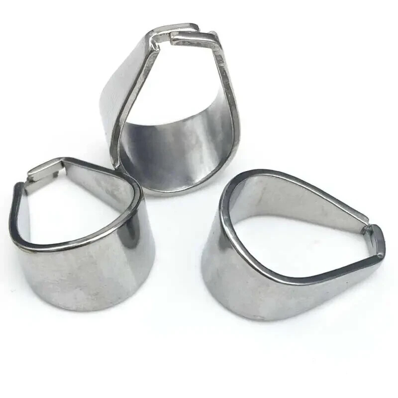 30pcs Large Stainless Steel Silver Thick Pinch Bails Pendant Connectors 9x19mm