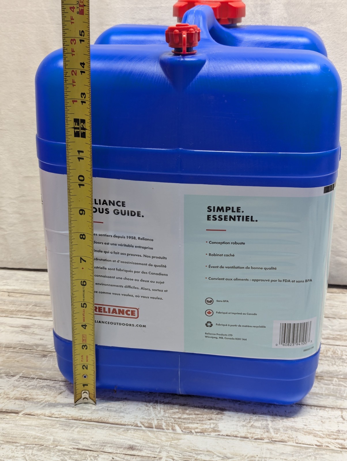 Reliance Aqua-Tainer Water Container 7 Gallon Never Used