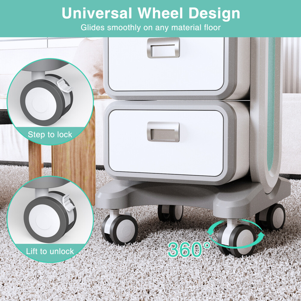 Mobile Medical Trolley, Ultrasound Imaging Scanner Vehicle Beauty Storage Cart