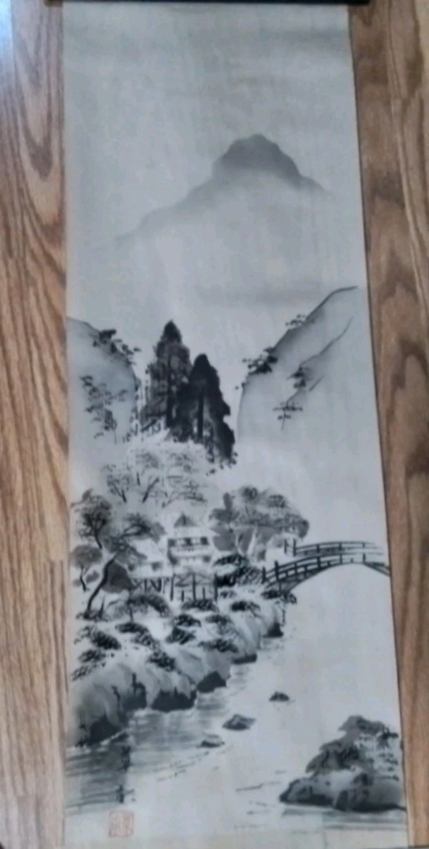 Vintage Japanese Kakejiku Inkwash Paintings 3 Scrolls