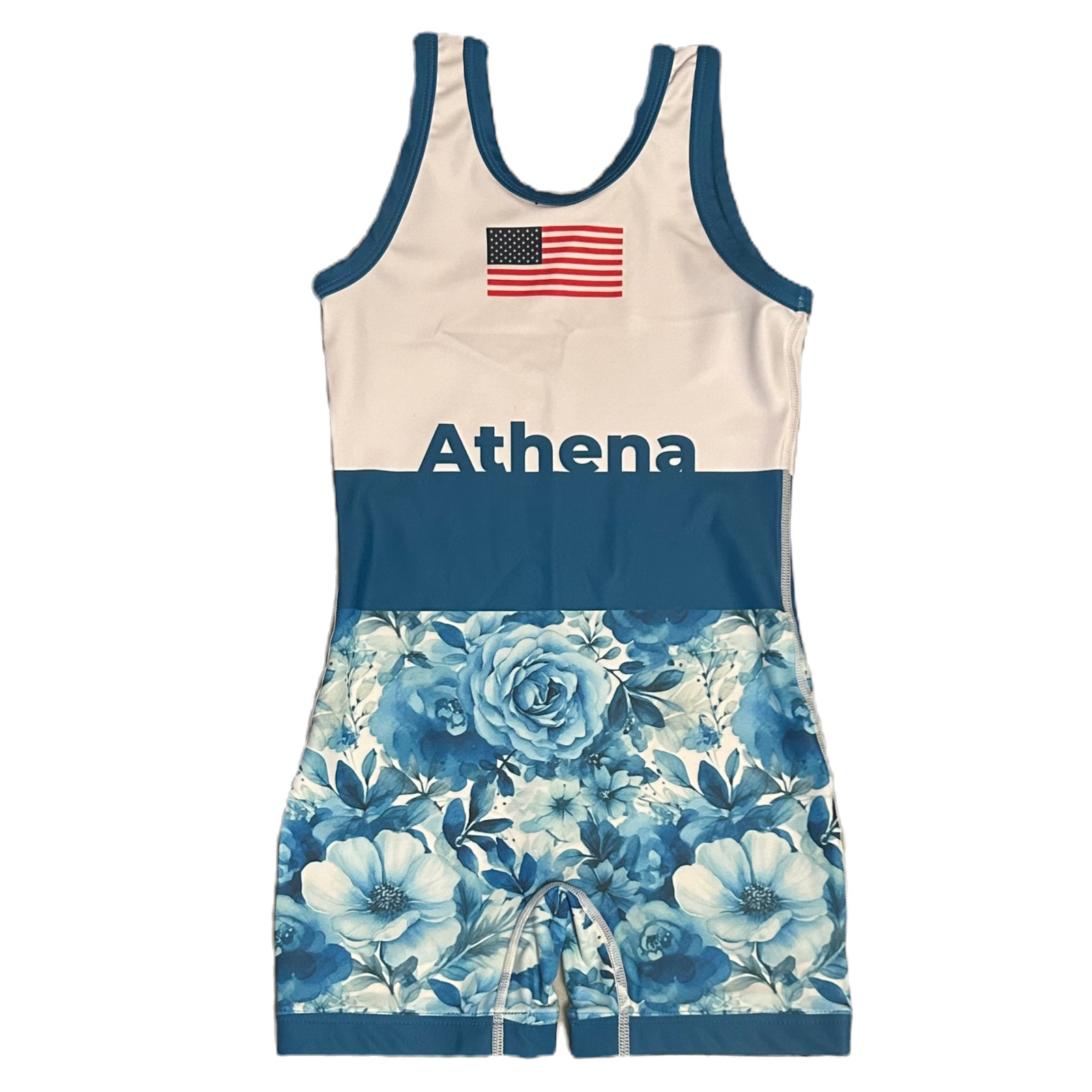 Athena Wrestling - Blue Rose Womens/Girls Singlet