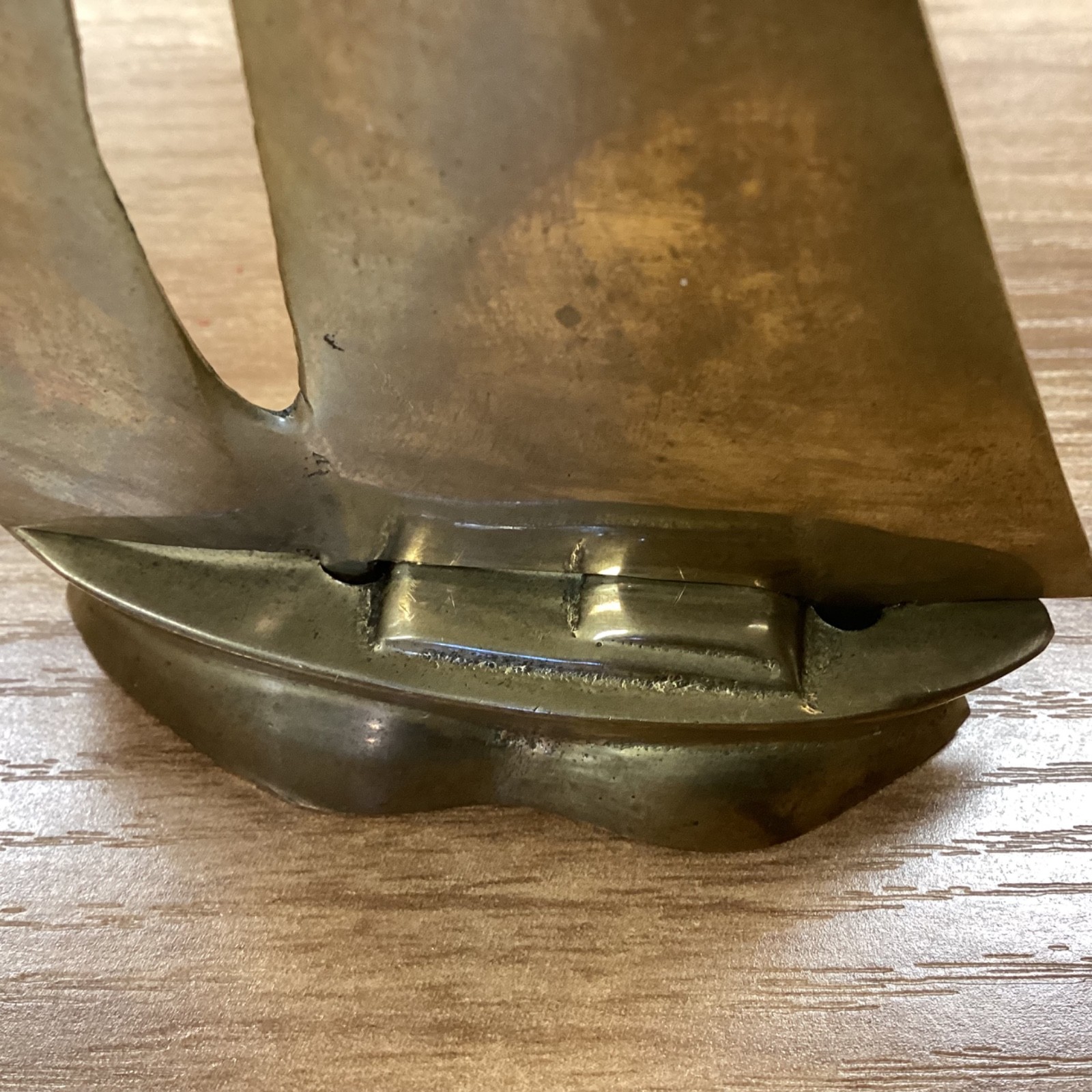 Vintage Decorative Collectible Solid Brass Sail Boat Figurine Sculpture