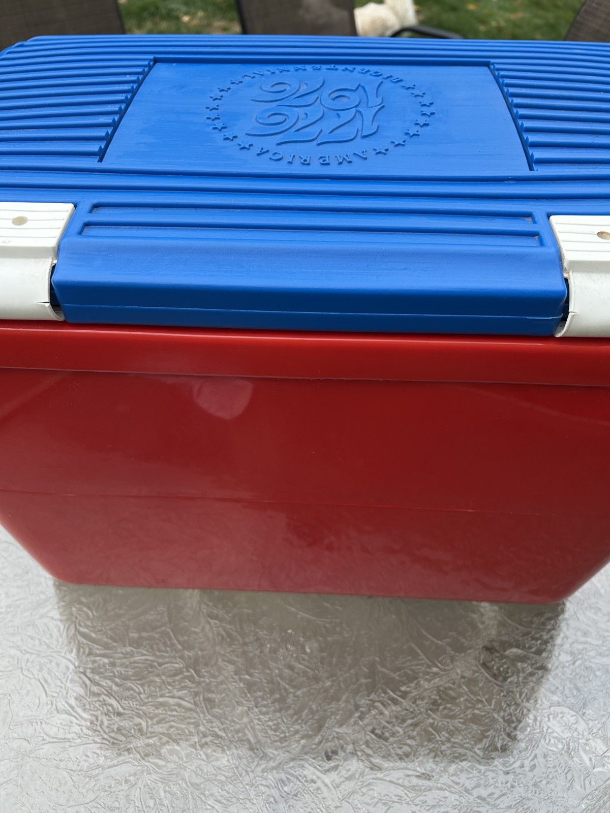 Vintage 1776-1976 Bicentennial Red Blue Cooler Patriotic USA Holiday Camping
