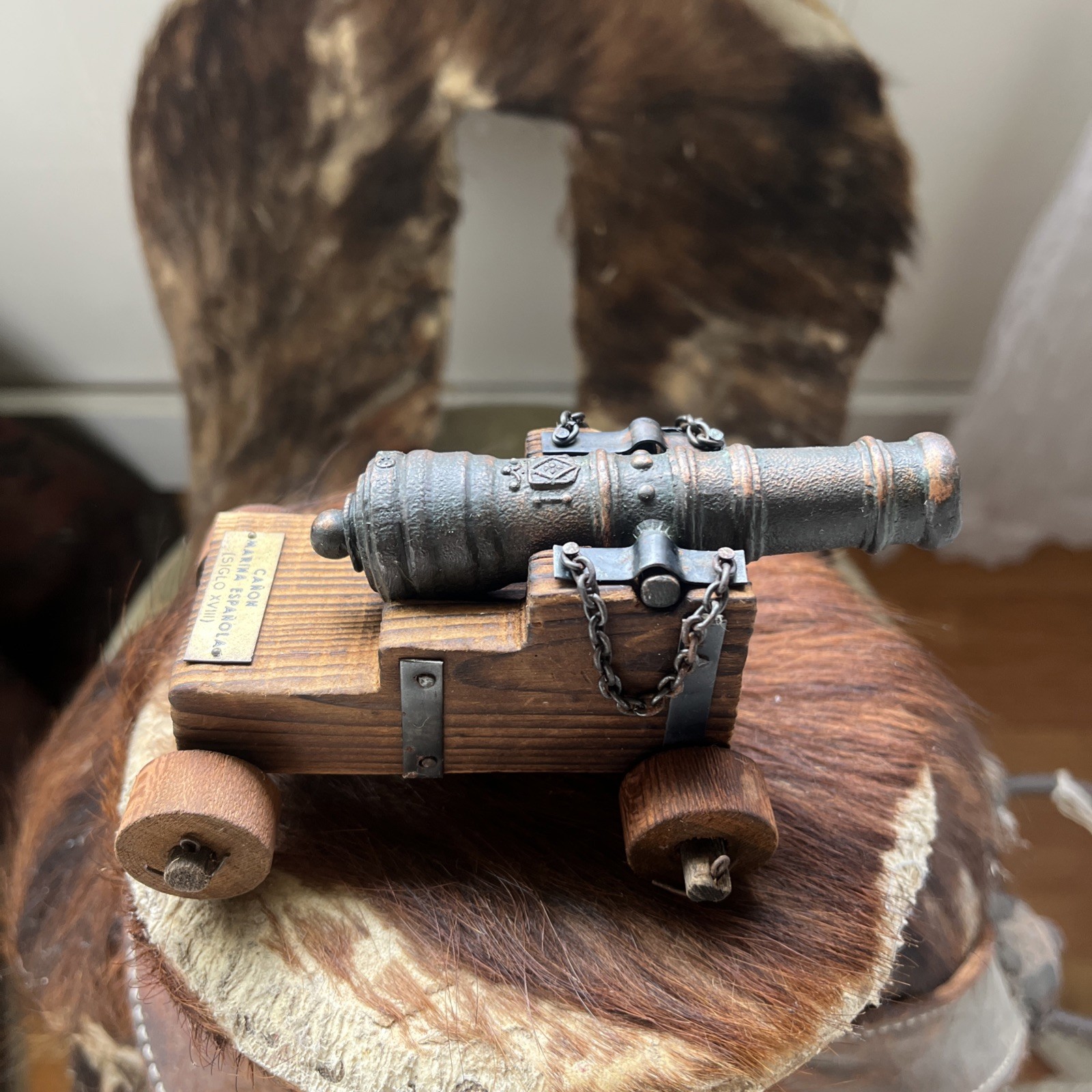 Vintage Model Antique Cannon Replica Canon Marina Espanola Siglo XVIII