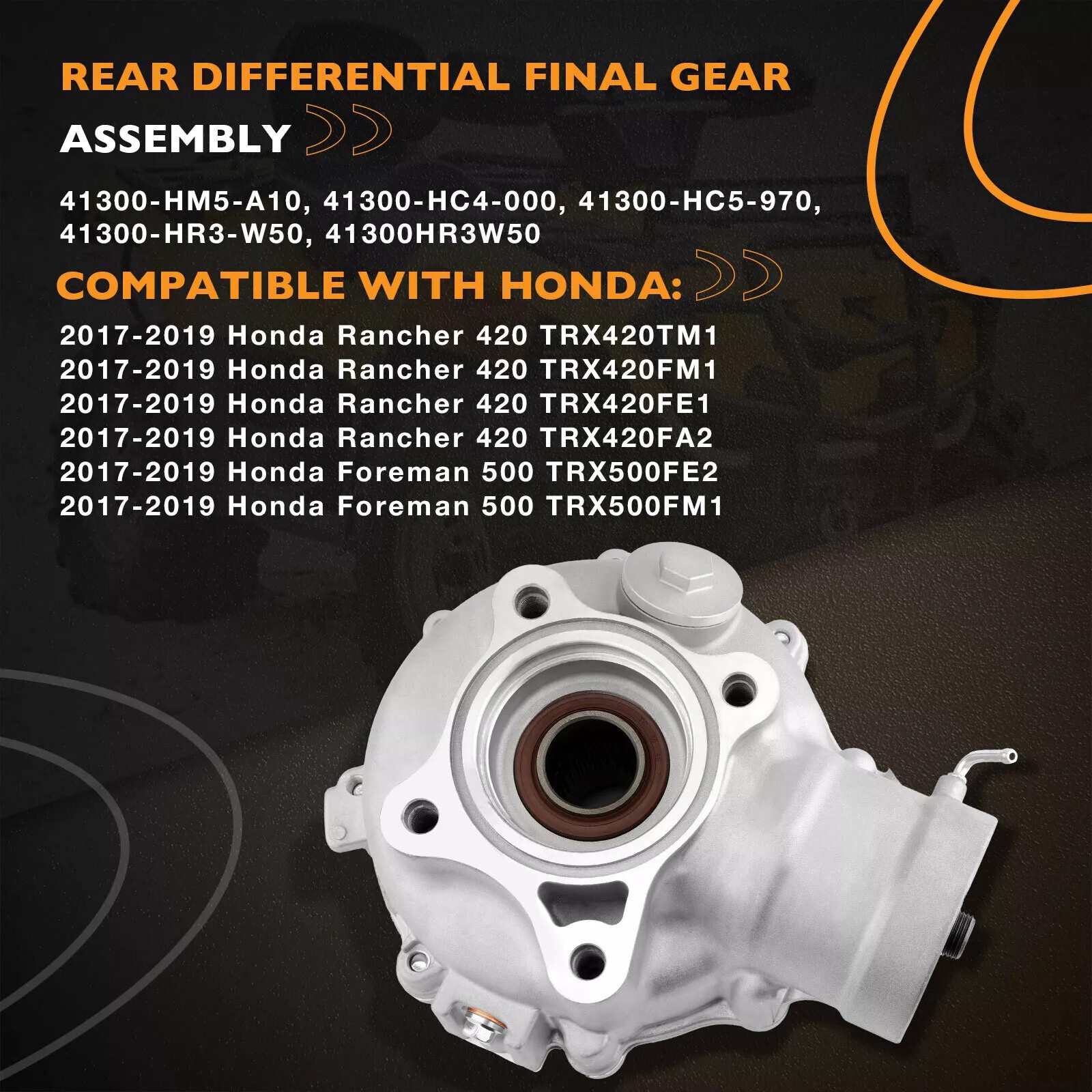 Rear Differential For 2017-19 Honda Rancher TRX420 Foreman TRX500 41300-HR3-W50