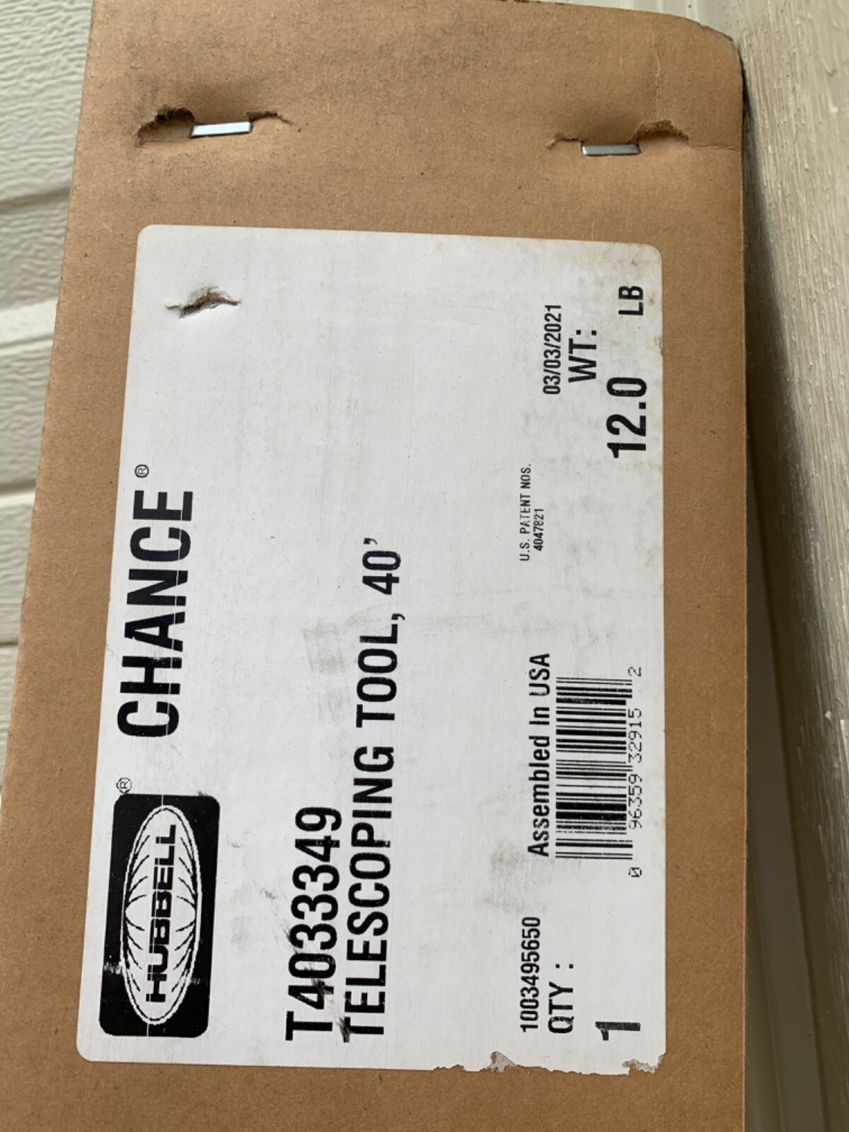 Hubbell Chance T4033349 40’ Telescoping Extendo Stick NEW IN BOX!