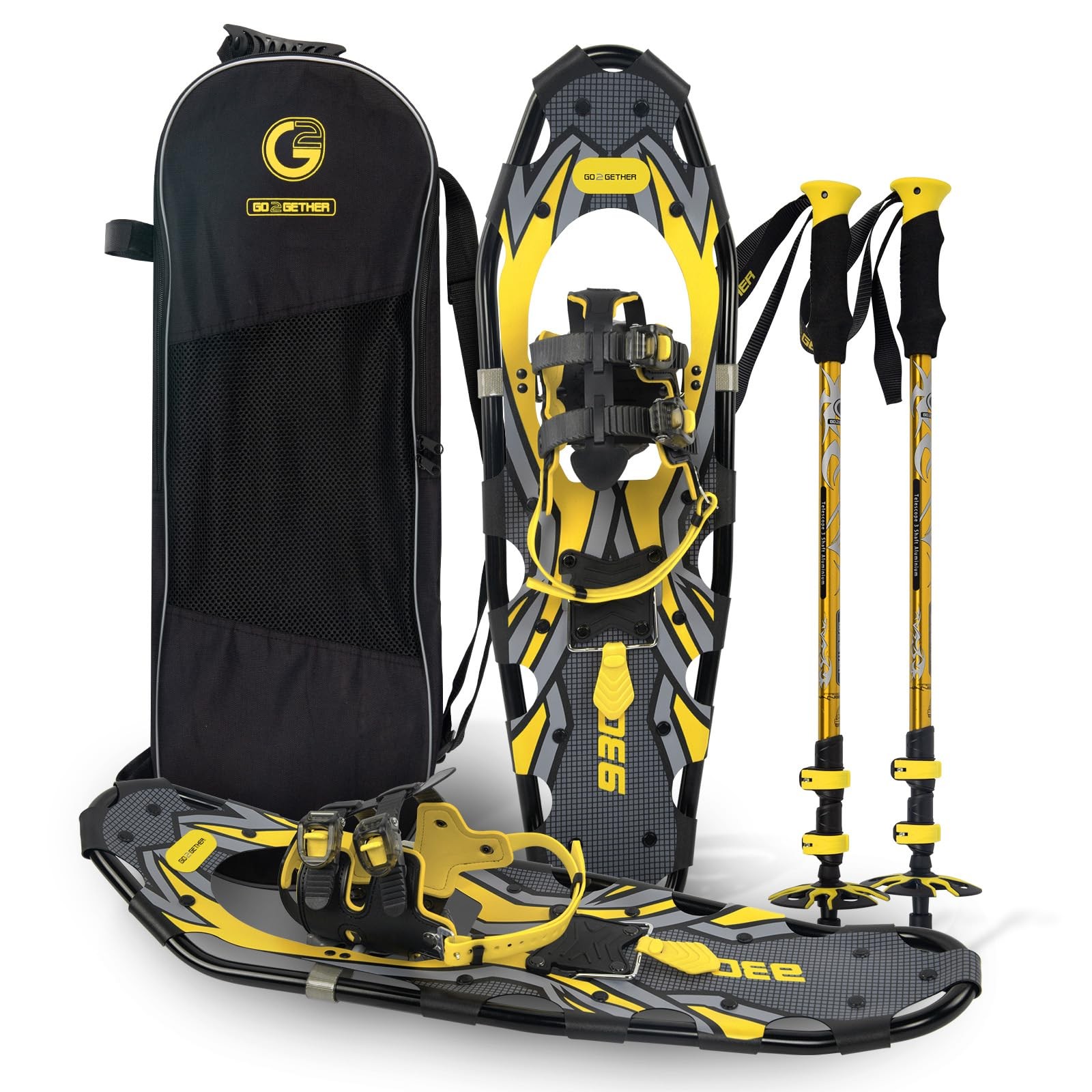 G2 25 Inches Light Weight Snowshoes with Toe Box, EVA Padded Ratchet Bi
