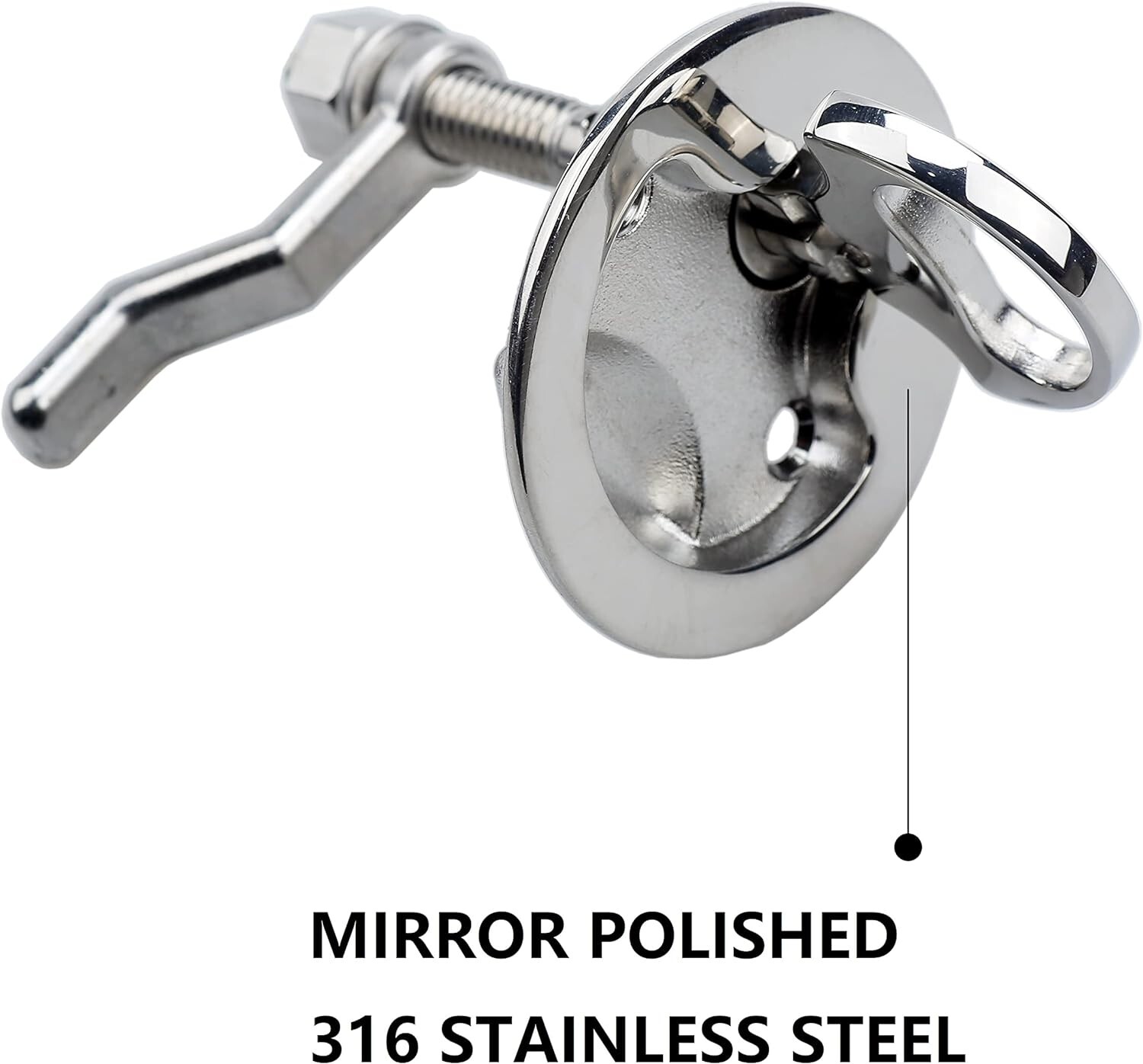 2Pcs 316 Stainless Steel Marine Boat Hatch Latch Turning Lift Handle Flush Mount