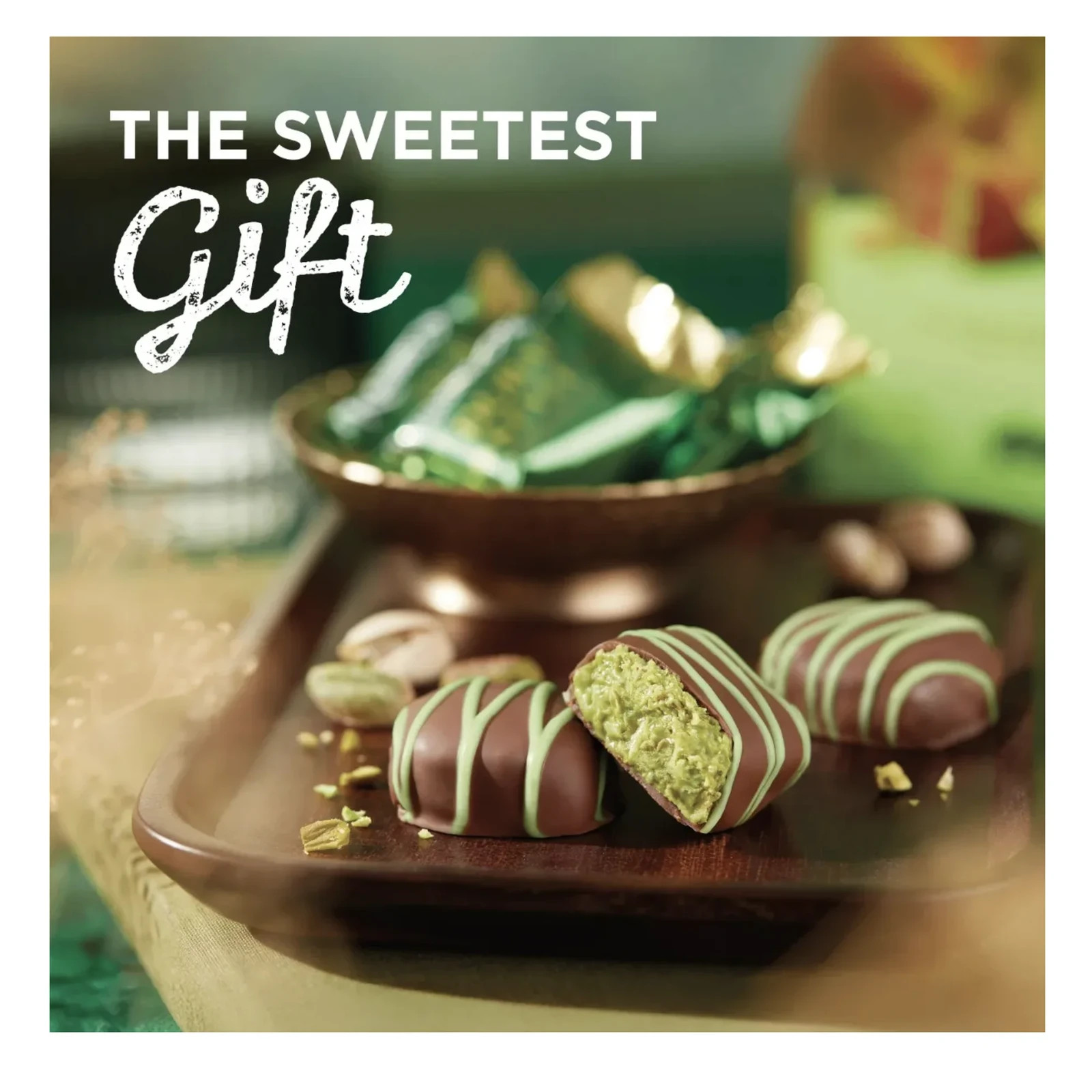 (20) Russell Stover Dubai Style Chocolate Heart Box, Milk Chocolate with Pistach