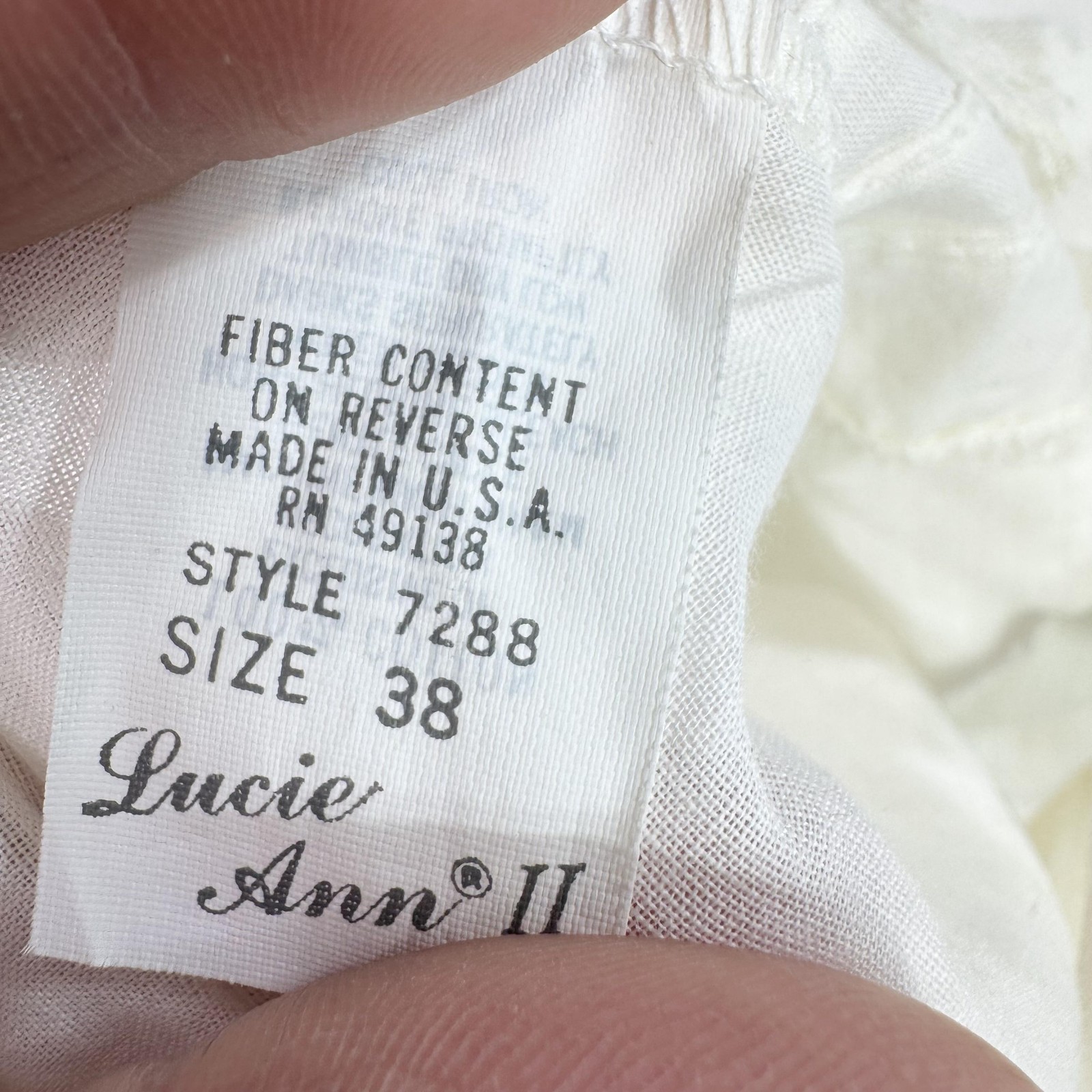 Vintage Lucie Ann II Camisole Womens Large White Lace Trim Tank Made In USA