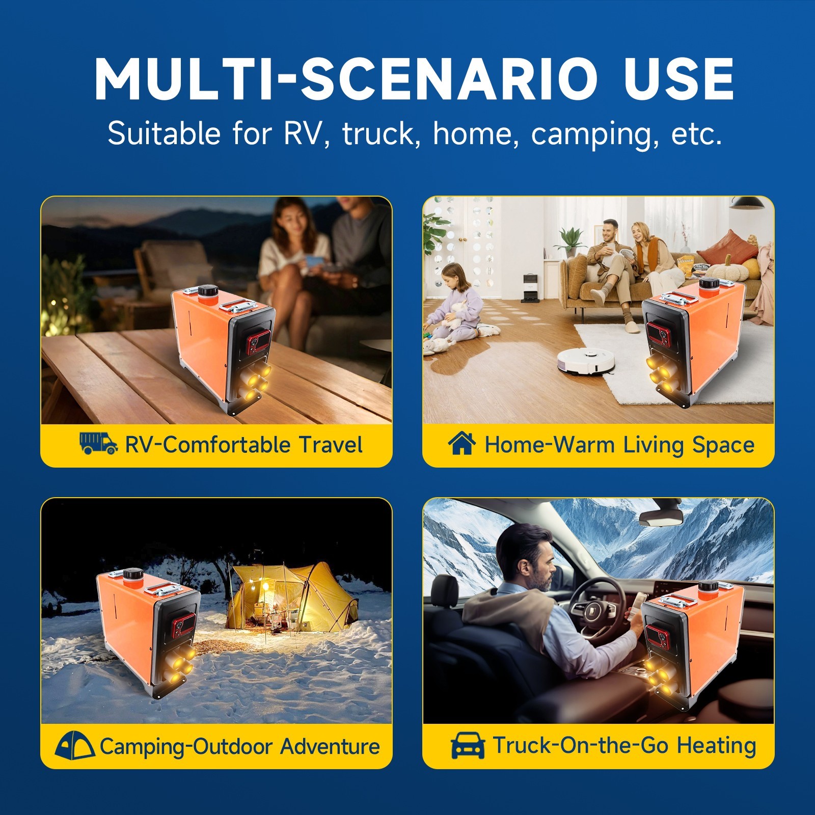 Diesel Air Heater All-in-one 12V 8KW Bluetooth LCD for Car RV Indoors