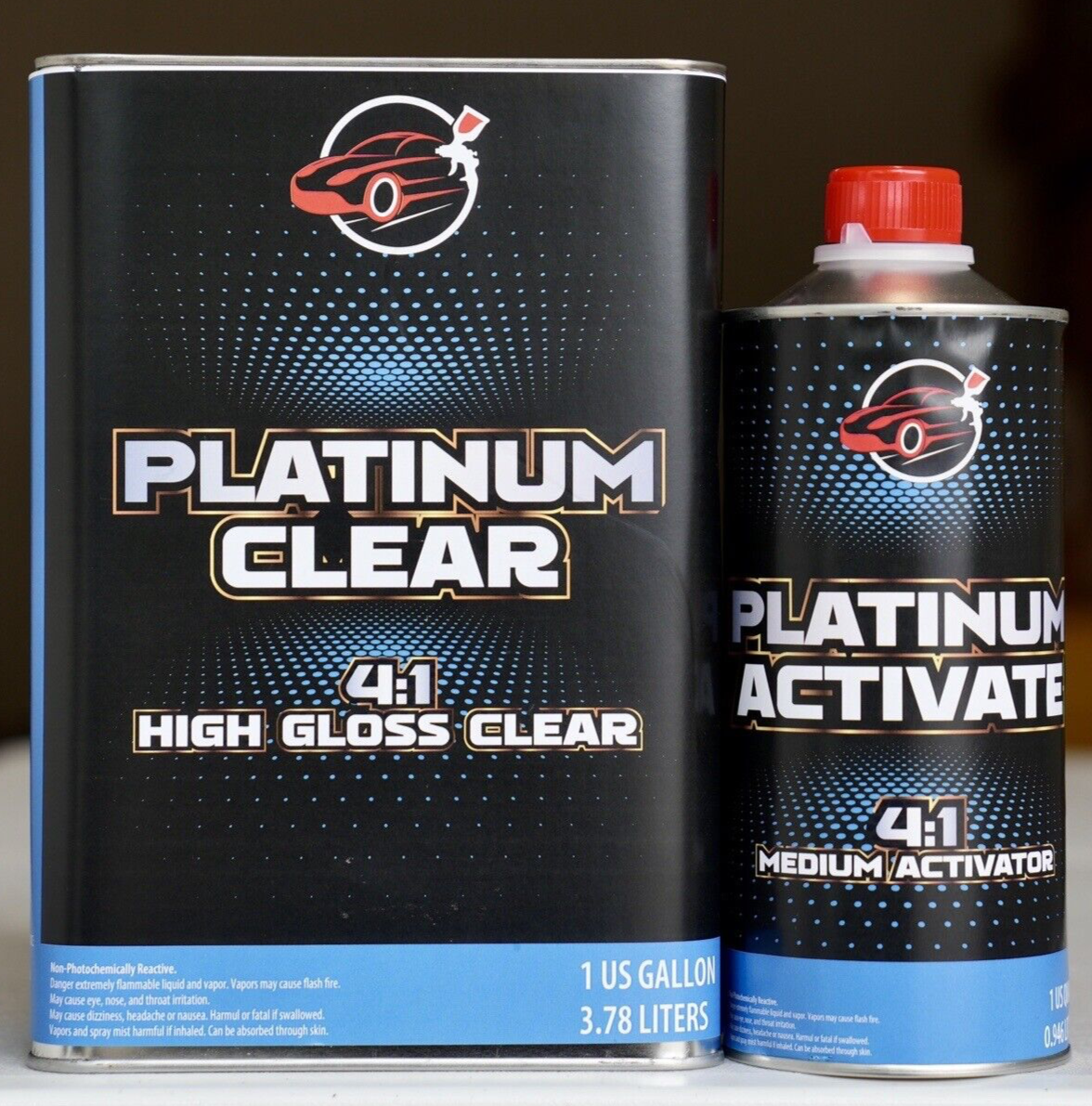 Platinum Clear Coat Gallon Kit 4:1 High Gloss Automotive Clearcoat Med Hardener!