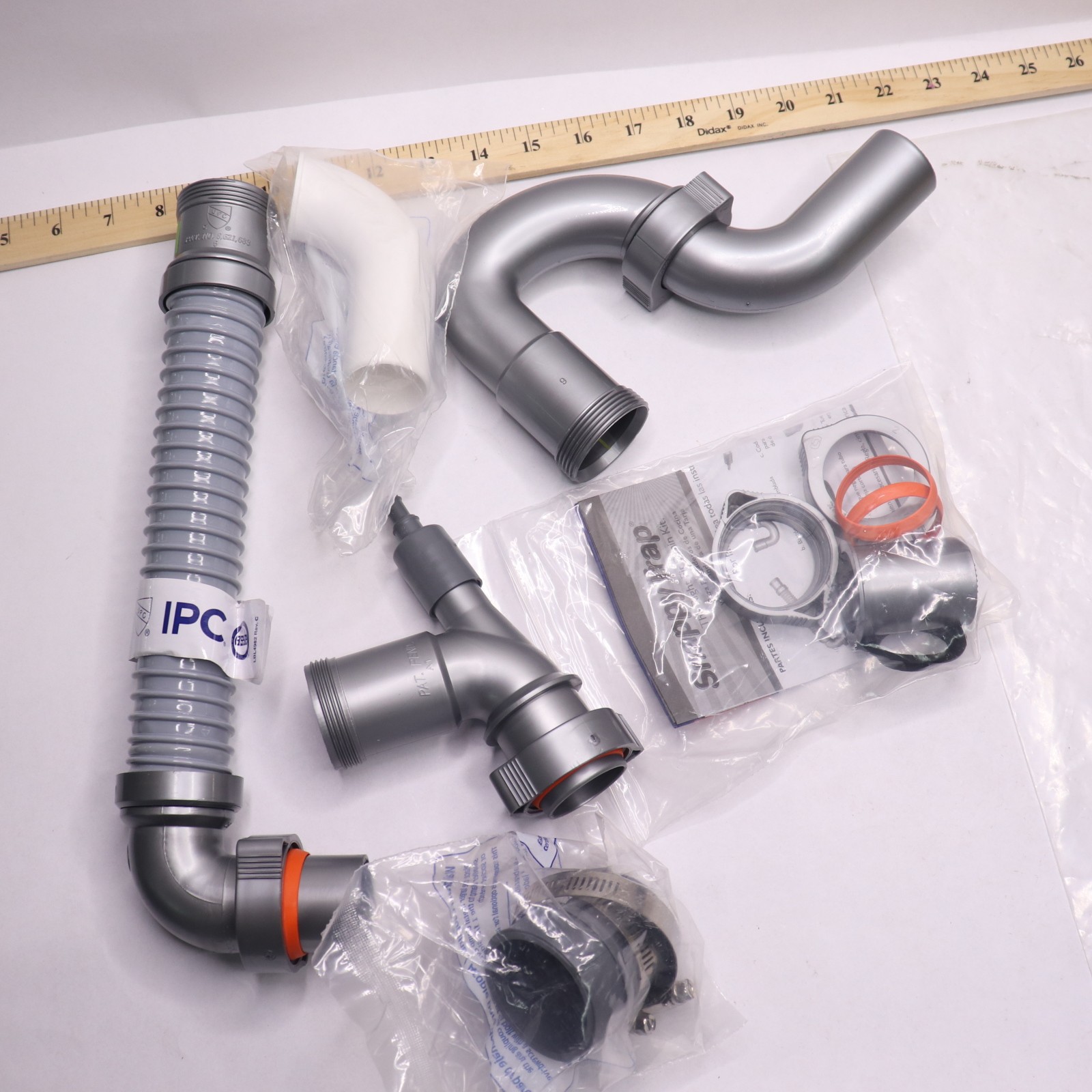 SnappyTrap All-in-One Kitchen Sink Drain Kit PVC Chrome 1-1/2 DK-100