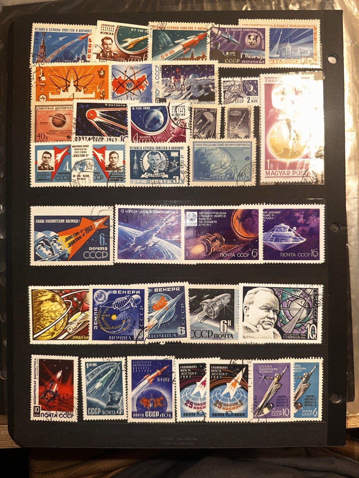 Cold War Space Race Stamp Collection USSR NASA Apollo Vostok Thematic Lot