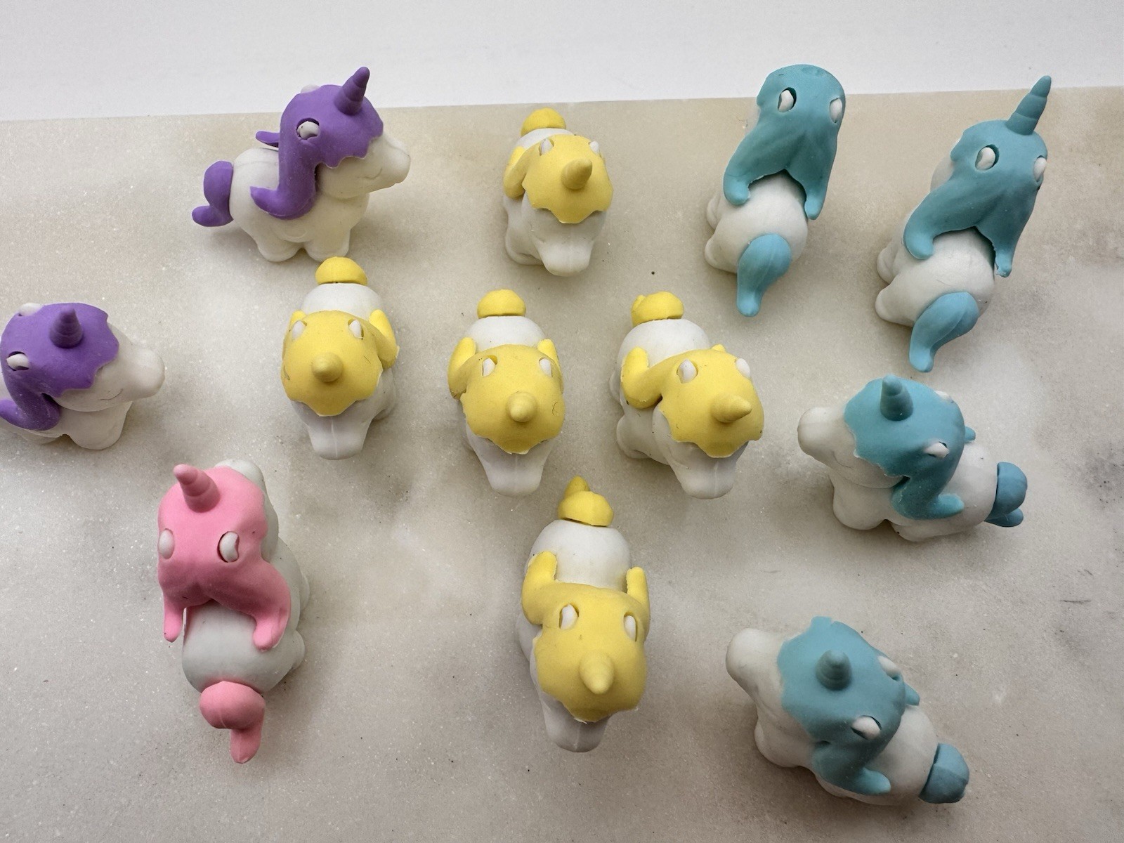 Unicorn Erasers Lot Cute Pastel Unicorn Pencil Erasers Kawaii Kids 11 Pc