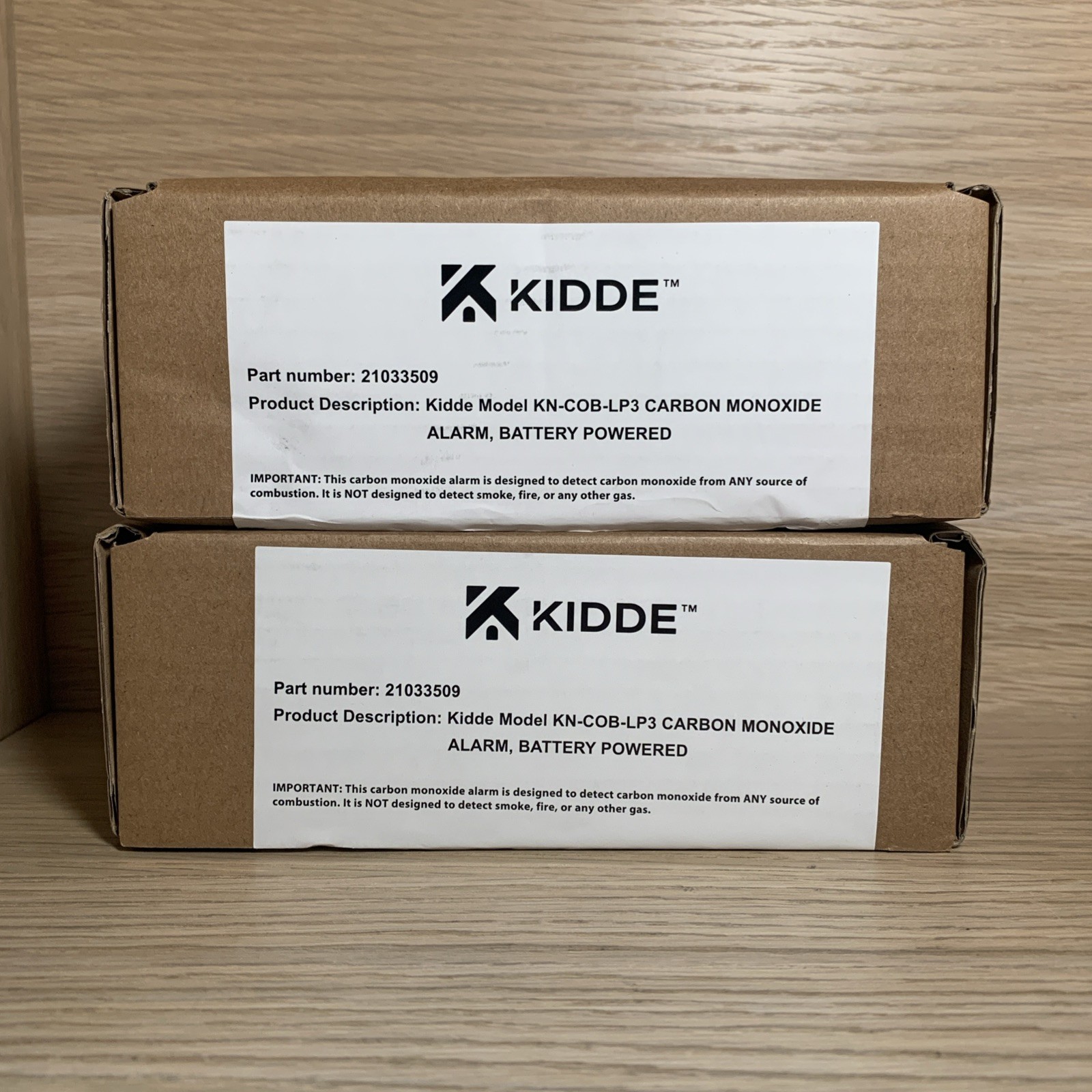 NEW - Set of 2 Kidde Carbon Monoxide Detector Battery Powered CO Alarm with LED