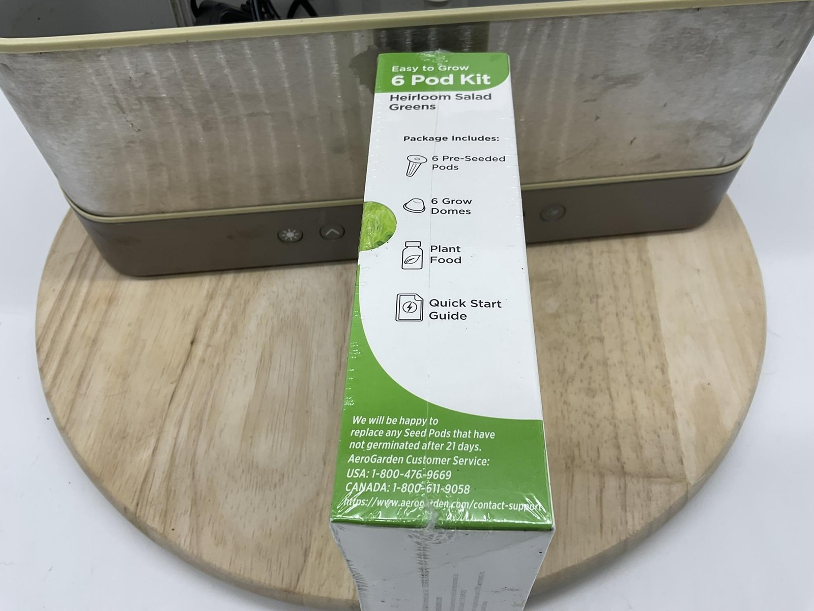 AeroGarden Harvest Elite Slim Silver 6 Pod Garden Indoor Hydroponic W/ Seed Kit