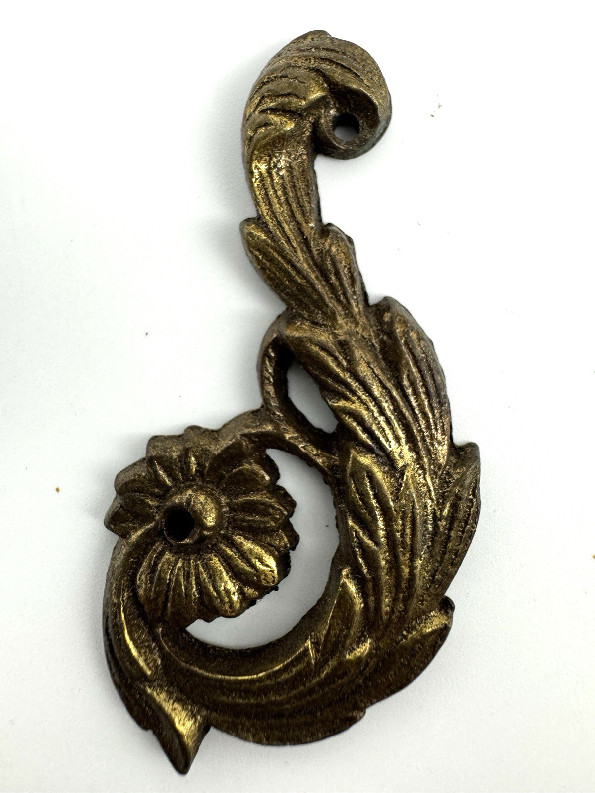 Antique Brass Furniture Embellishments 2 3/8" Trim Ornaments Restore Set of 2